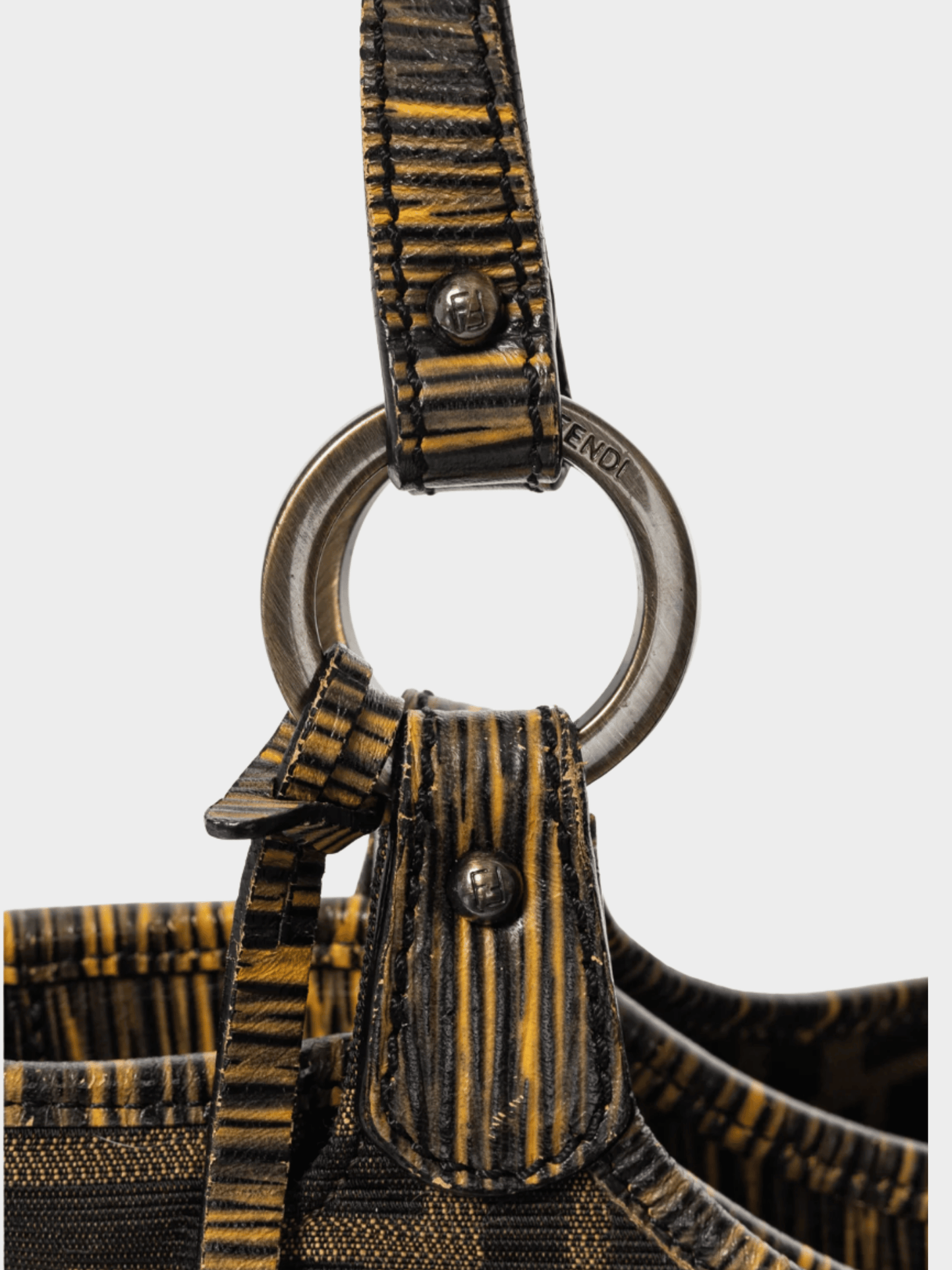Fendi 2000s Chef Brown Zucca Canvas Leather-Trim Tote