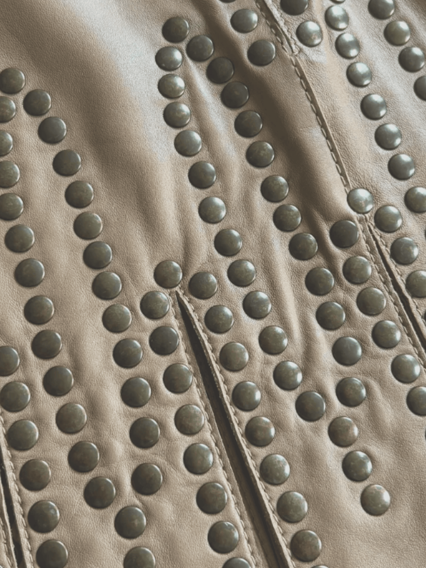 Dolce and Gabbana SS 2003 Beige Studded Leather Mini Skirt