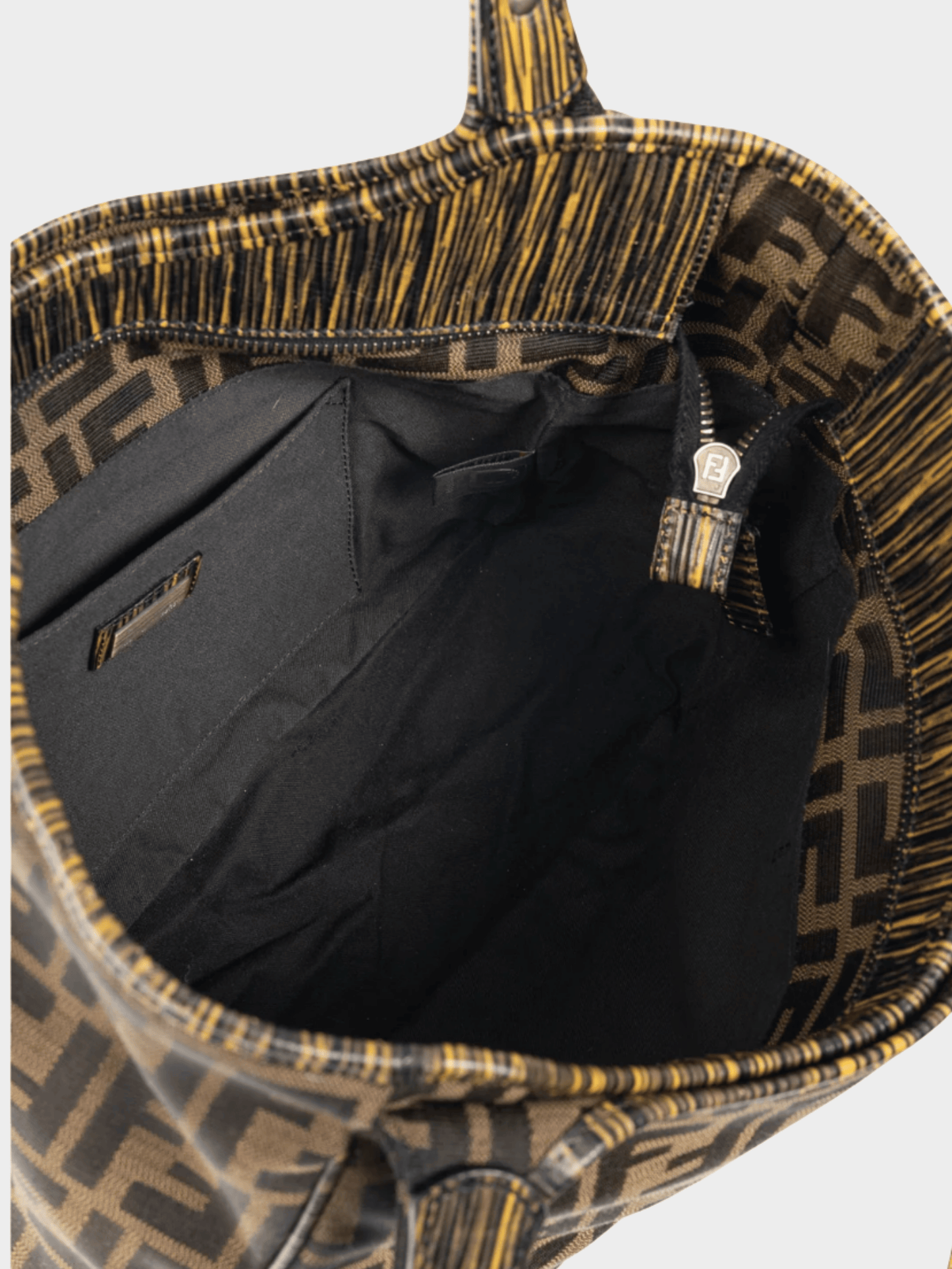 Fendi 2000s Chef Brown Zucca Canvas Leather-Trim Tote
