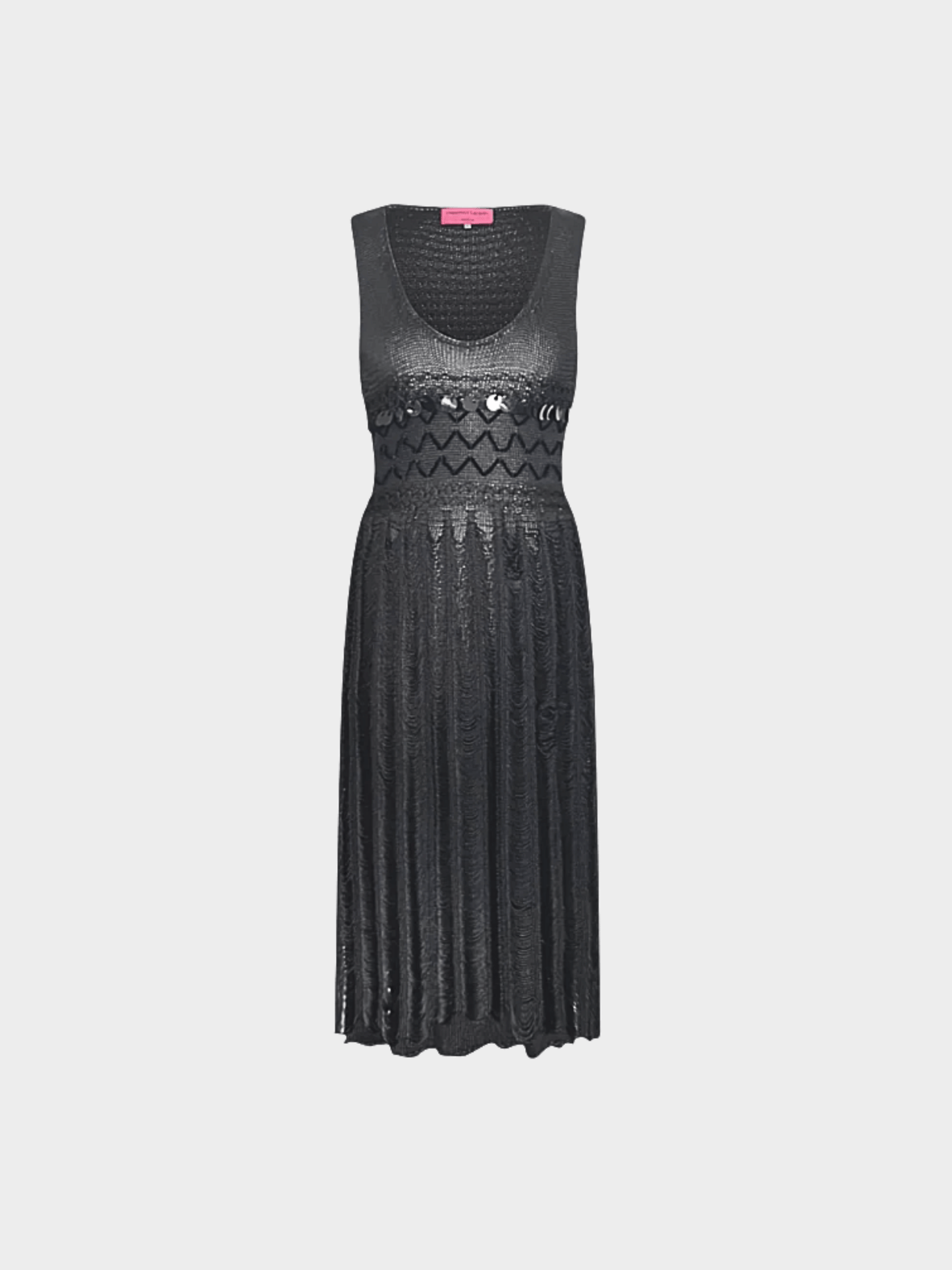 Christian Lacroix 1990s Black Knit Sequined Dress