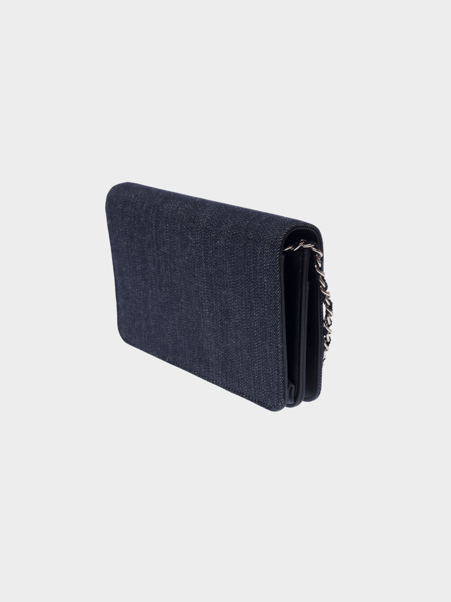 Chanel 2016 Navy Denim Wallet on Chain Bag