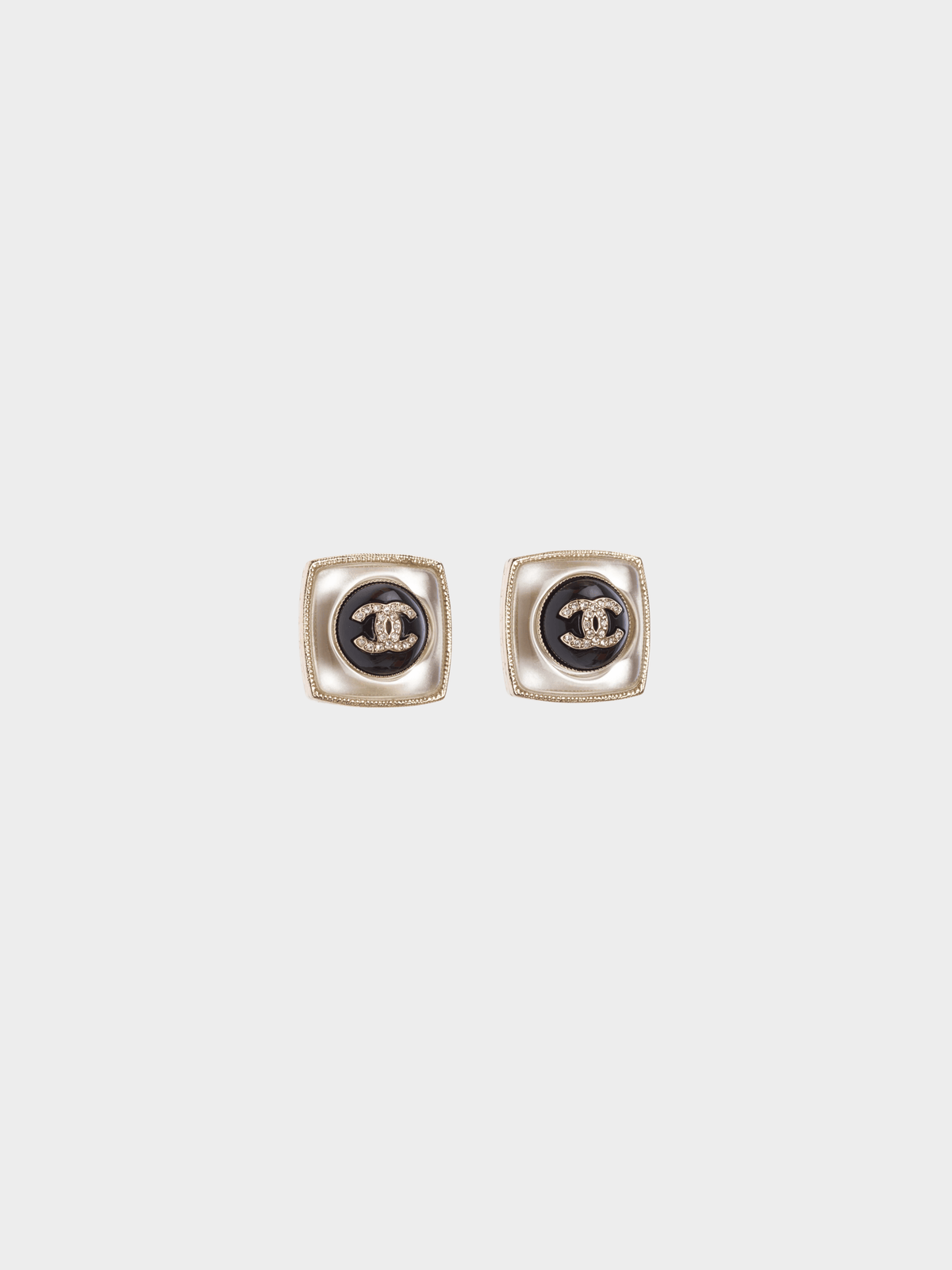 Chanel 2020s Gold CC Square Earrings