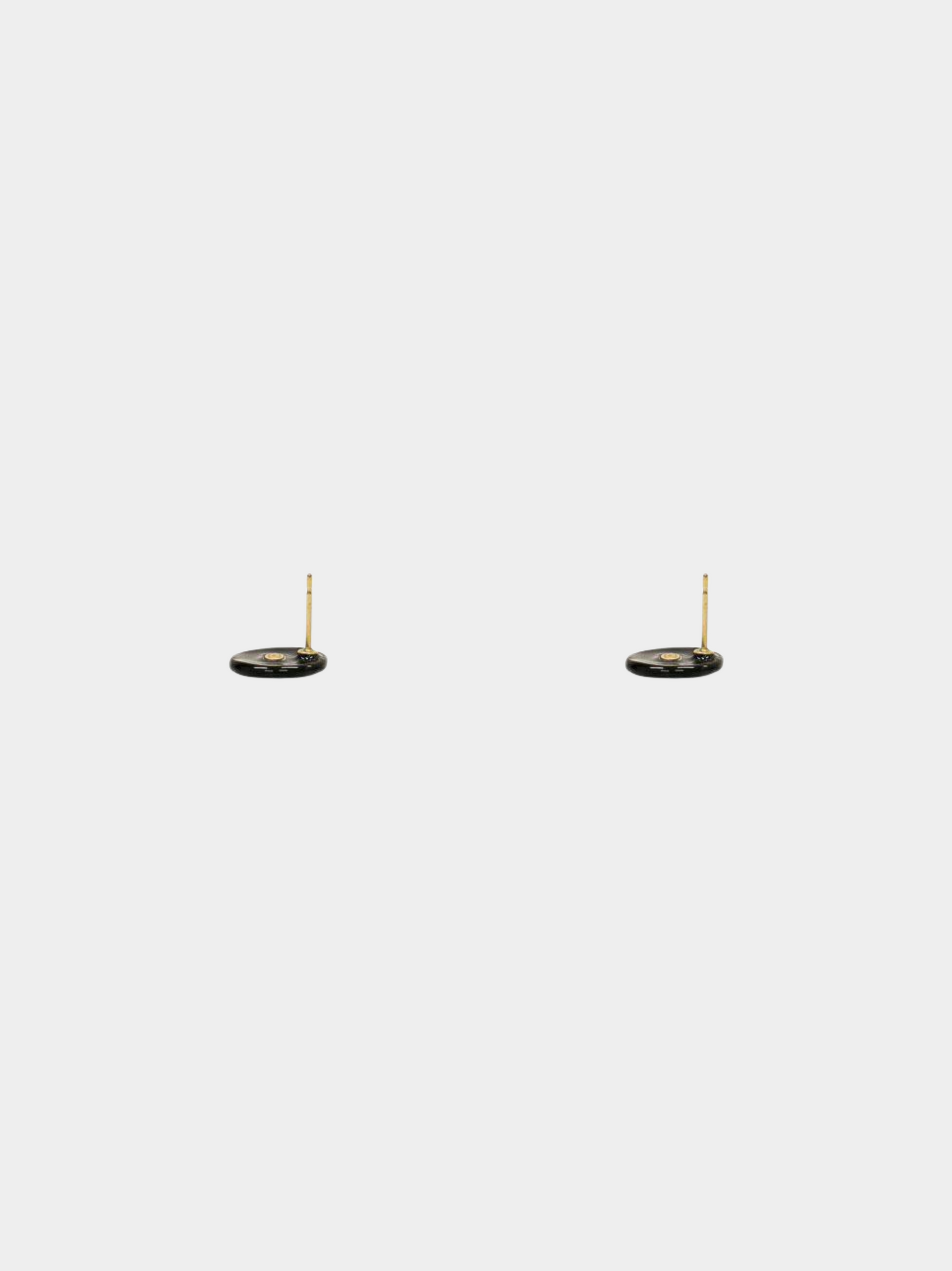 Chanel 2010s Black CC Round Stud Earrings