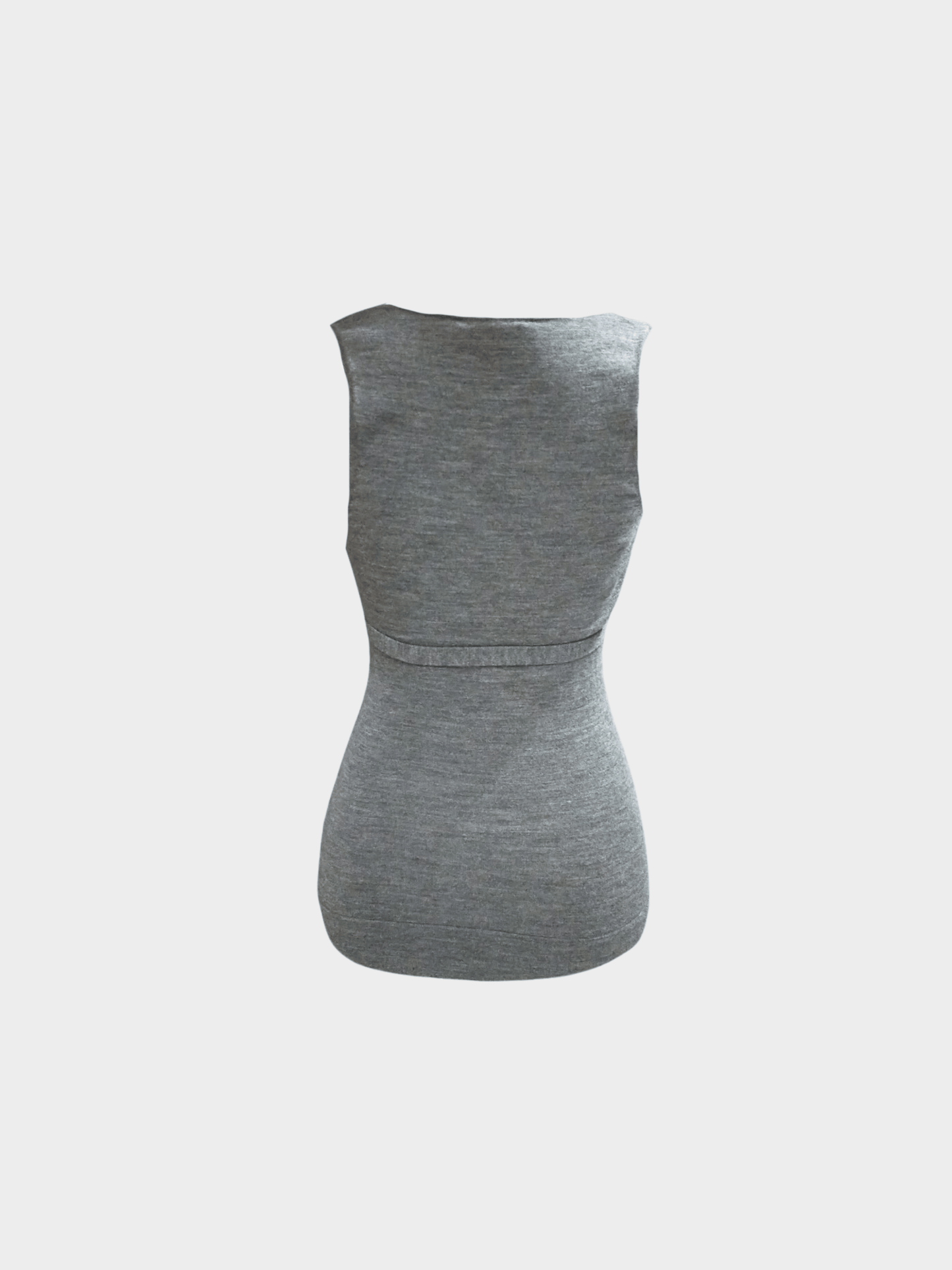 Gucci 2000s Grey Wool V-Neck Tank Top