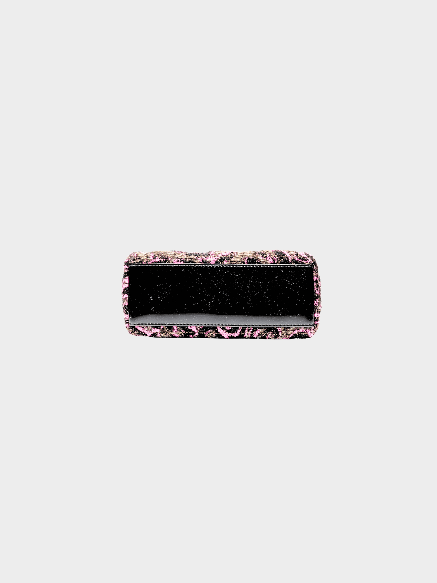 Christian Dior 2011 Pink and Black Wool Lady Dior Bag