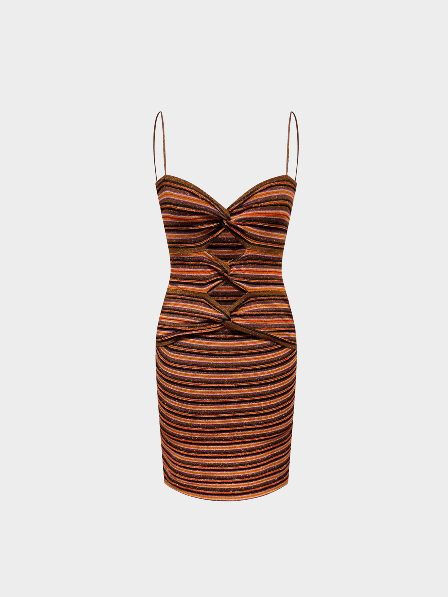 Missoni 2000s Multicoloured Cut-Out Striped Mini Dress