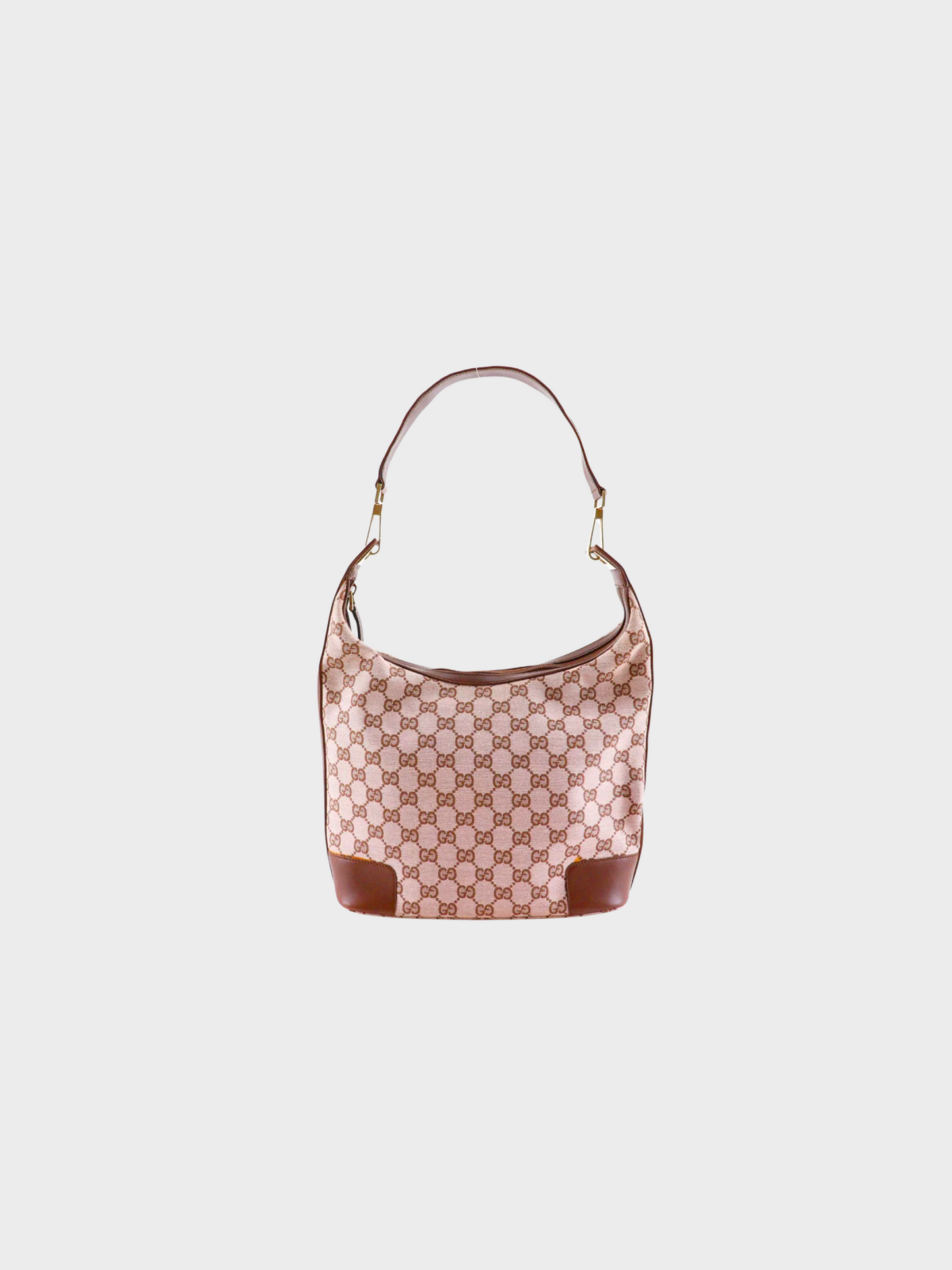 Gucci 2000s Brown Monogram Canvas Hobo Bag