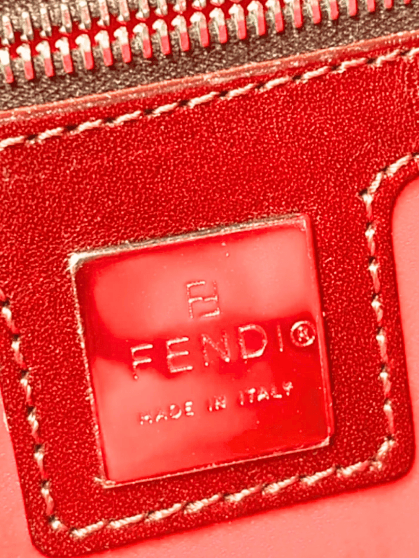 Fendi 2000s Cherry Red Beaded Baguette Bag