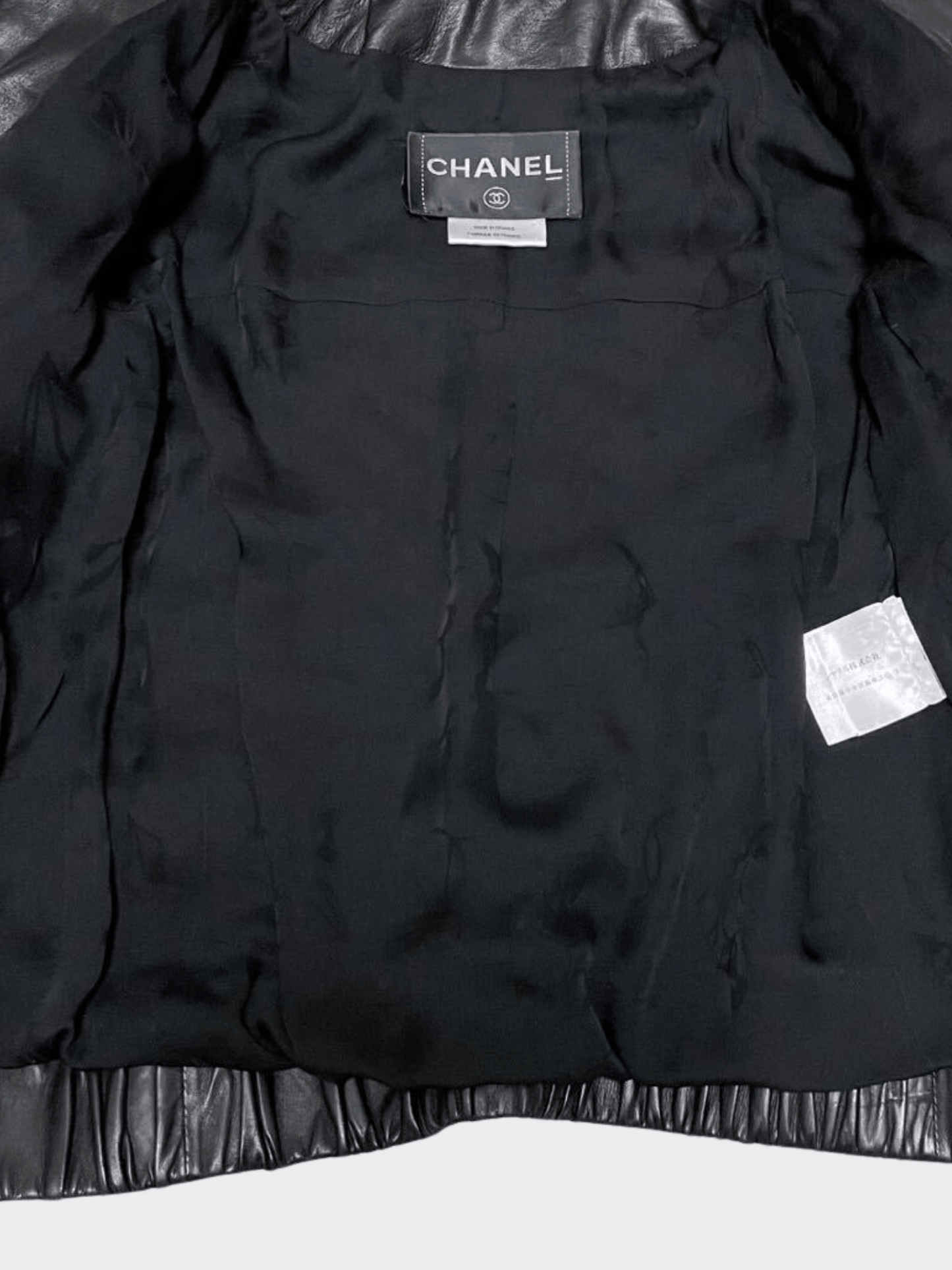 Chanel FW 2015 Black Leather Quilted Jacket