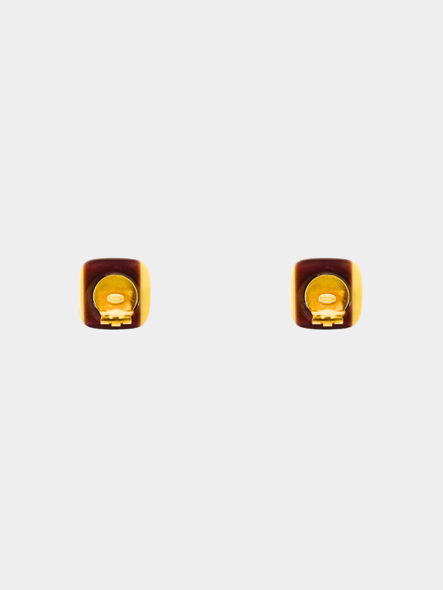 Chanel 2000s Red Square Clip-on Earrings