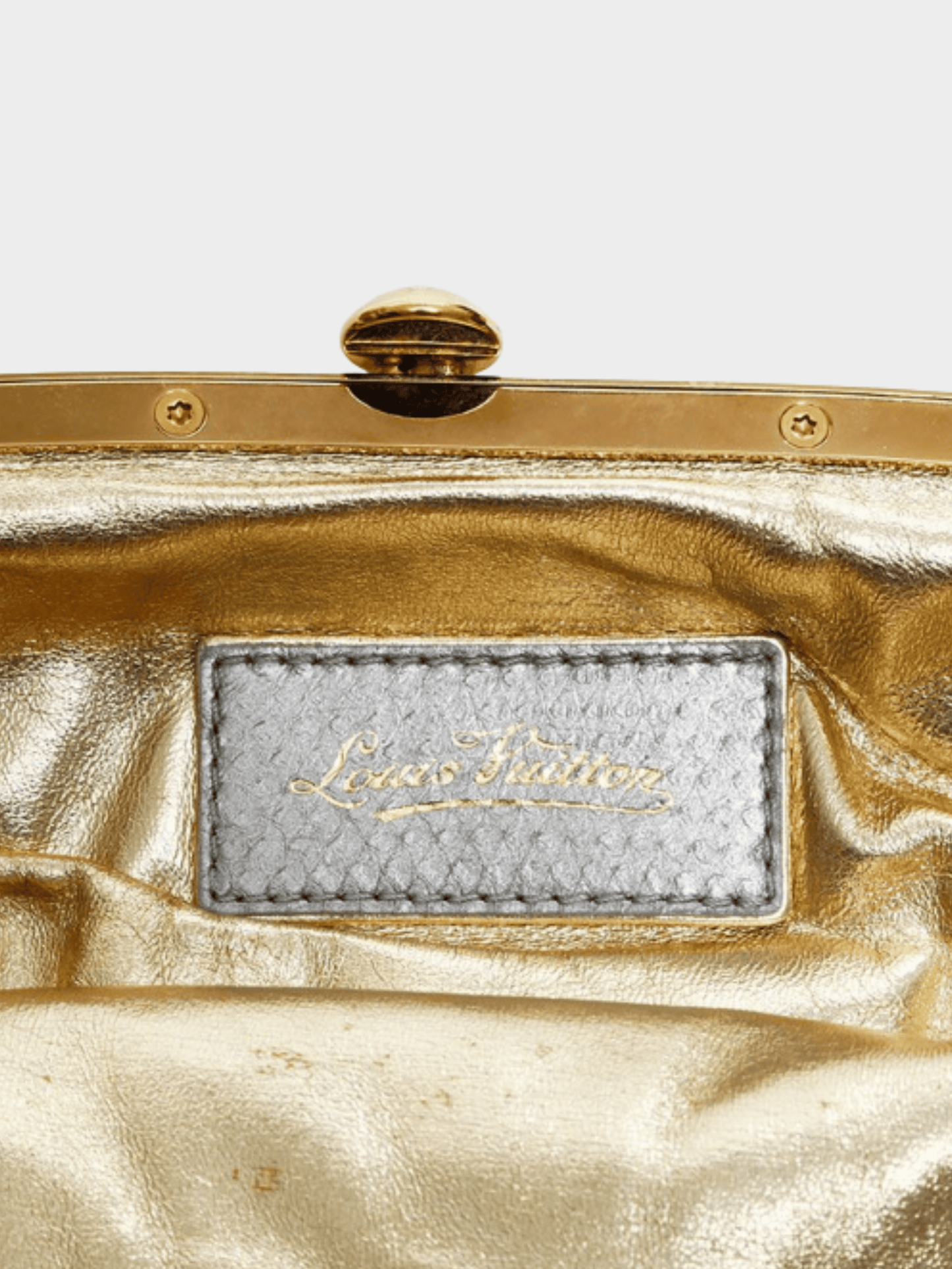 Louis Vuitton 2006 Limited Edition Silver Monogram Satin Aumoniere Evening Bag