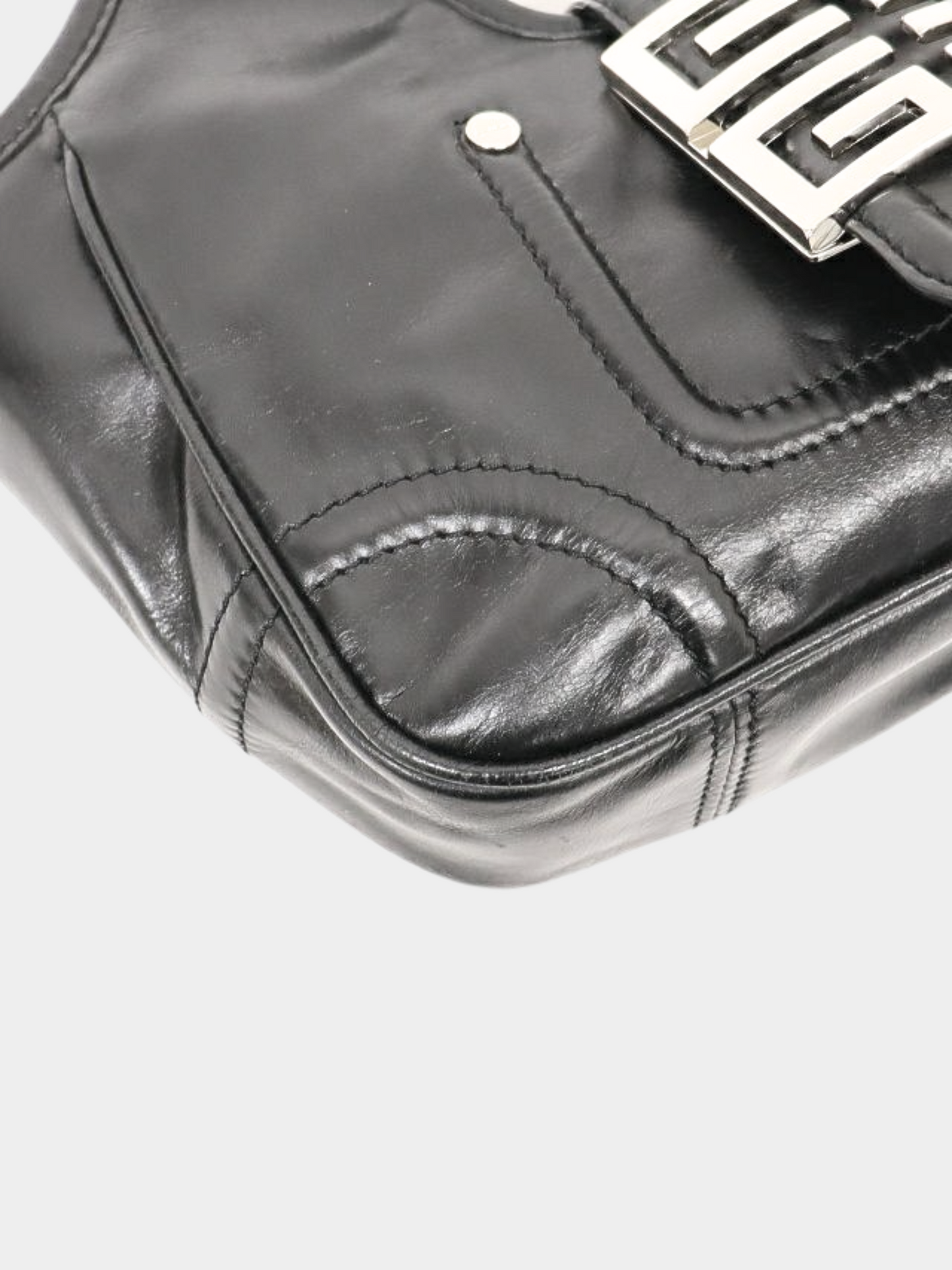 Givenchy 2000s Black Logo Leather Bag