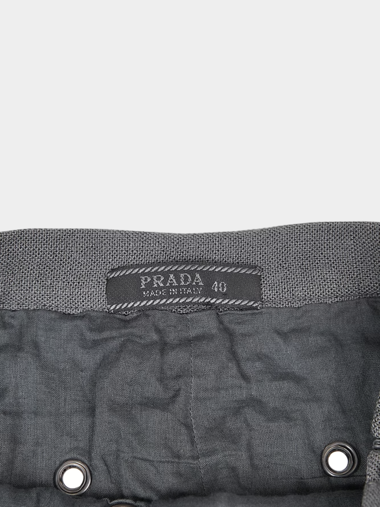 Prada FW 1999 Grey Studded Sleeveless Top and Skirt Set