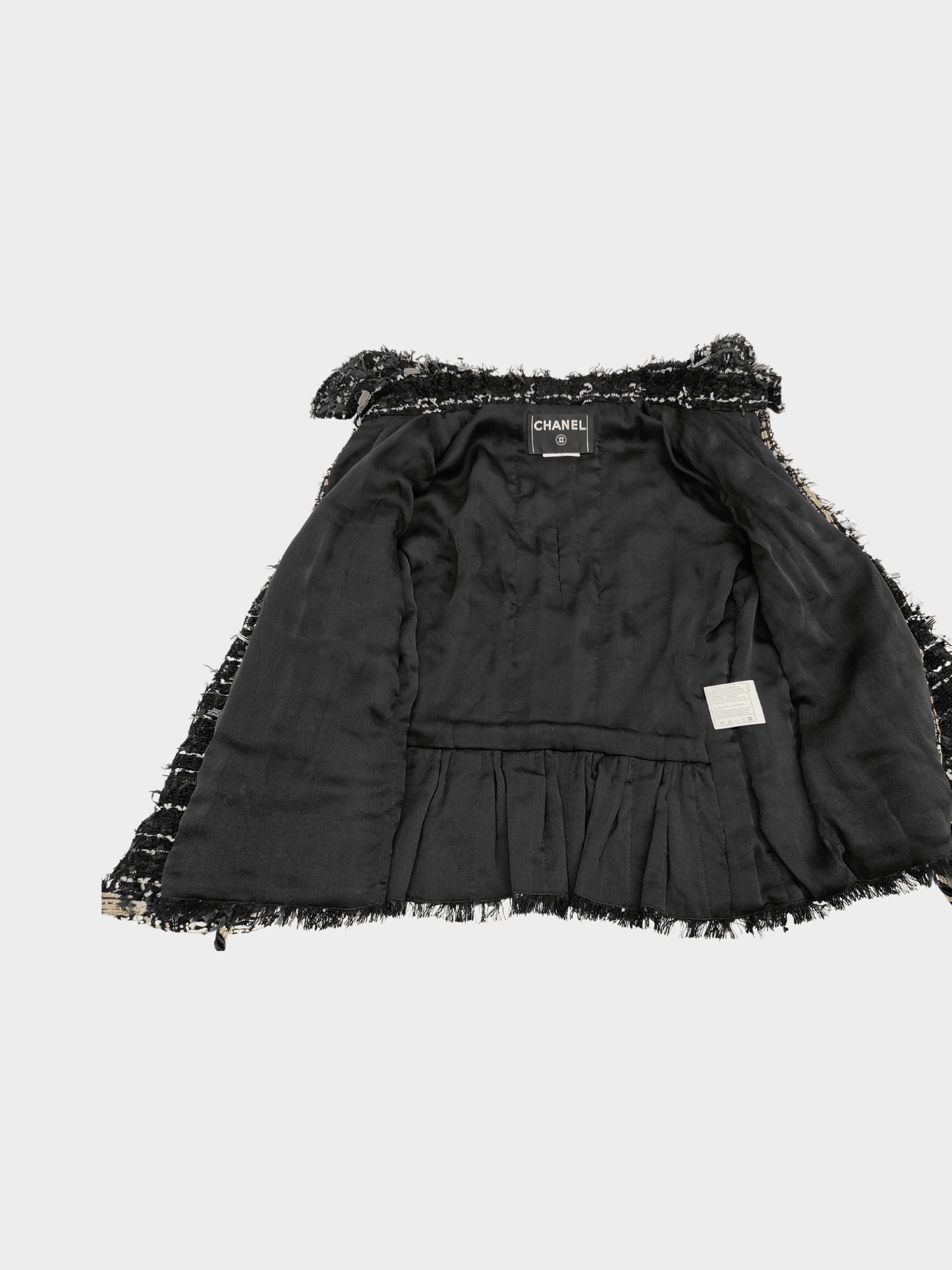 Chanel SS 2006 Black Tweed Evening Jacket