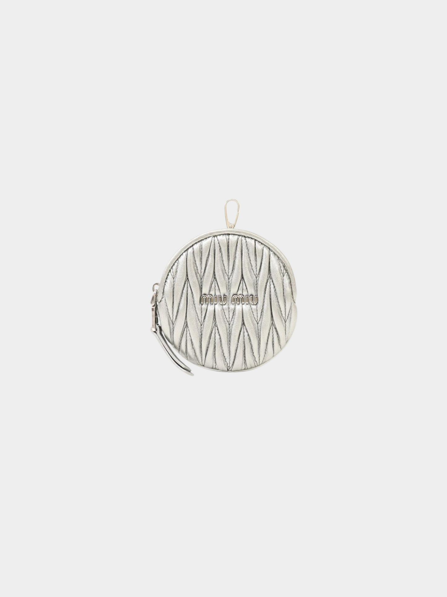 Miu Miu 2010s Silver Circle Coin Case Wallet