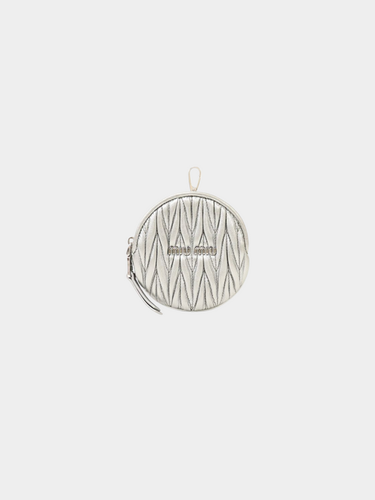 Miu Miu 2010s Silver Circle Coin Case Wallet