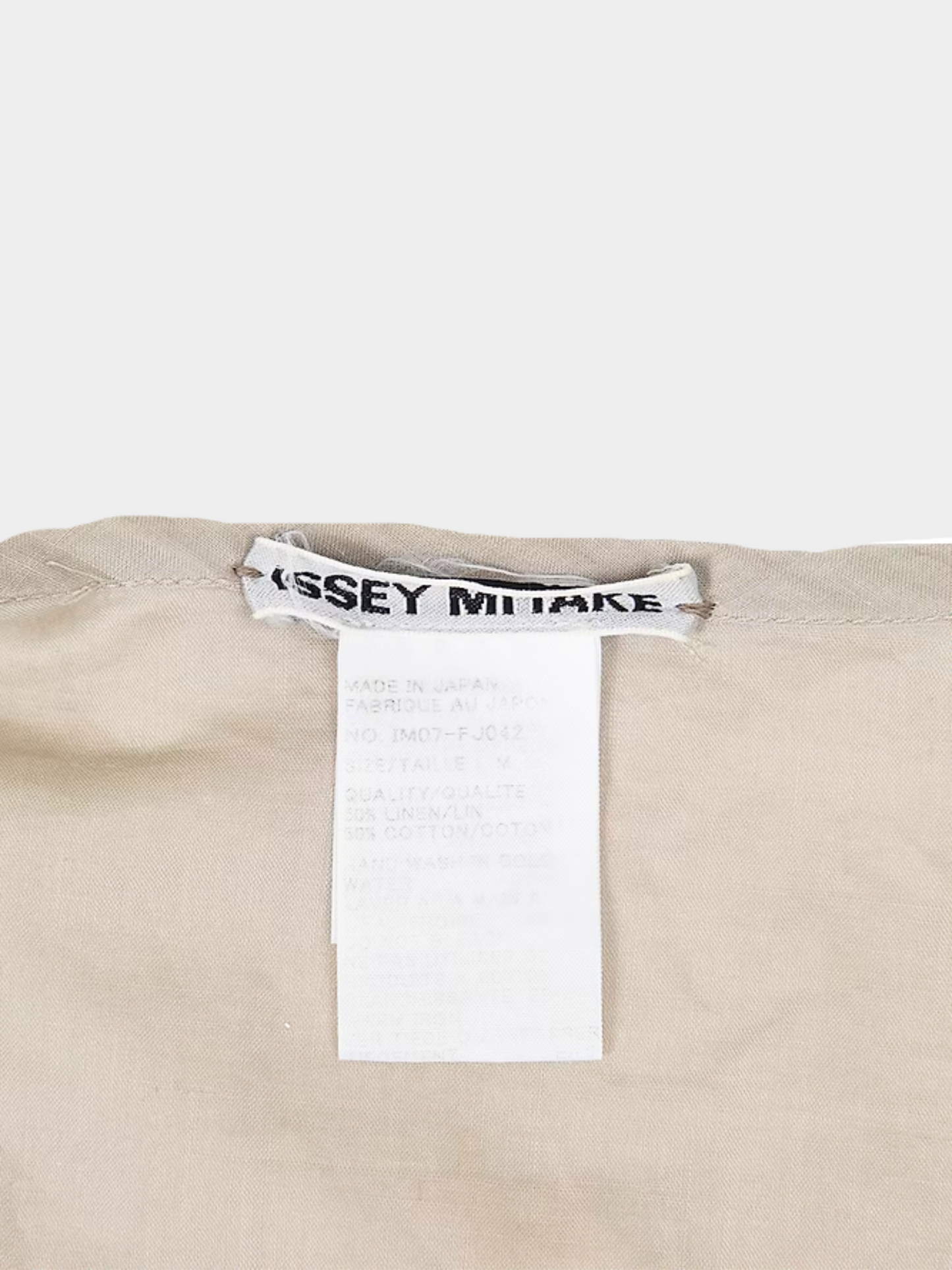Issey Miyake SS 2000 Beige Button Sleeveless Top