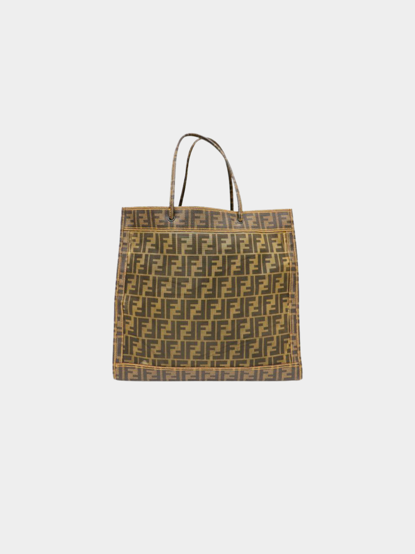 Fendi 2010s Brown Zucca Mesh Tote Bag