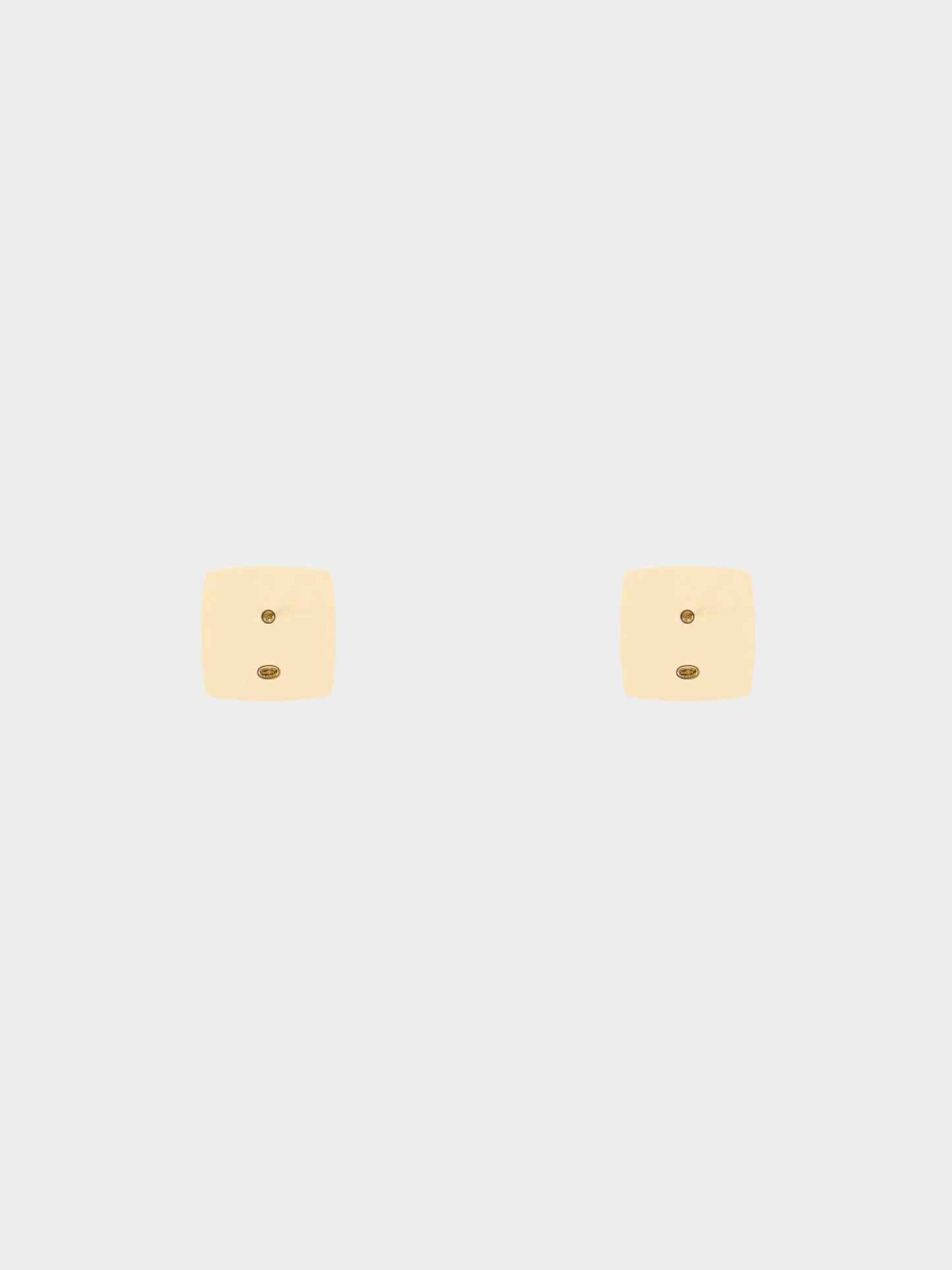Chanel 2022 White Square CC Stud Earrings