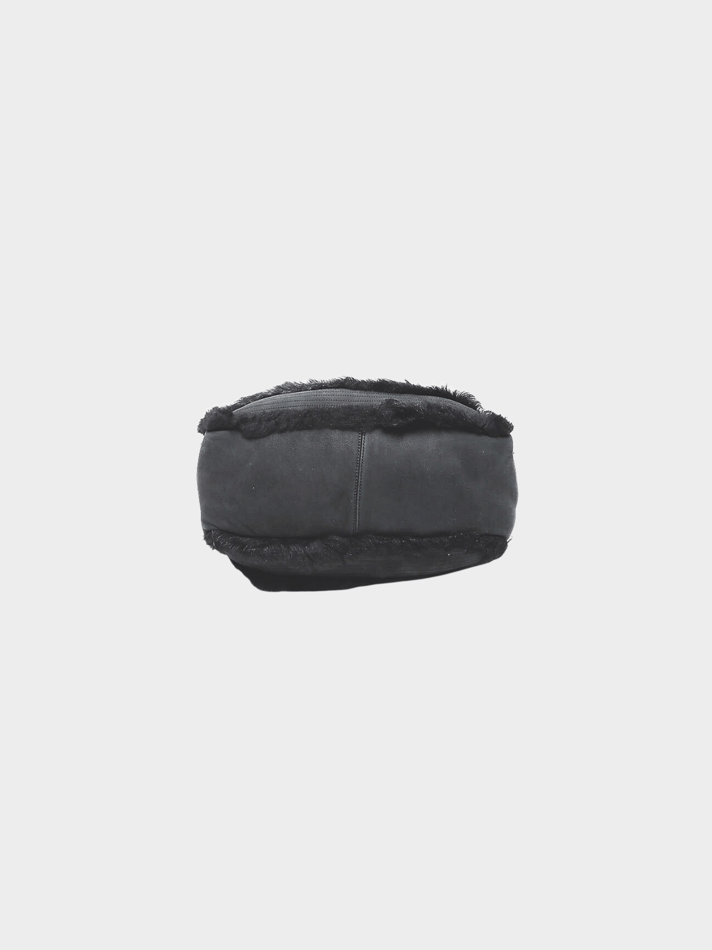 Chanel 2007-2008 Black Shearling Trim Tote Bag