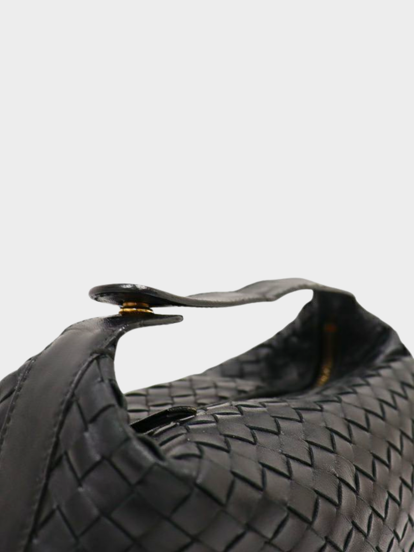 Bottega Veneta 2010s Black Intrecciato Hand Bag