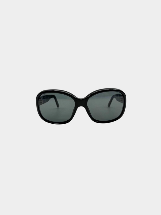 Prada 2010s Black Logo Triangle Sunglasses