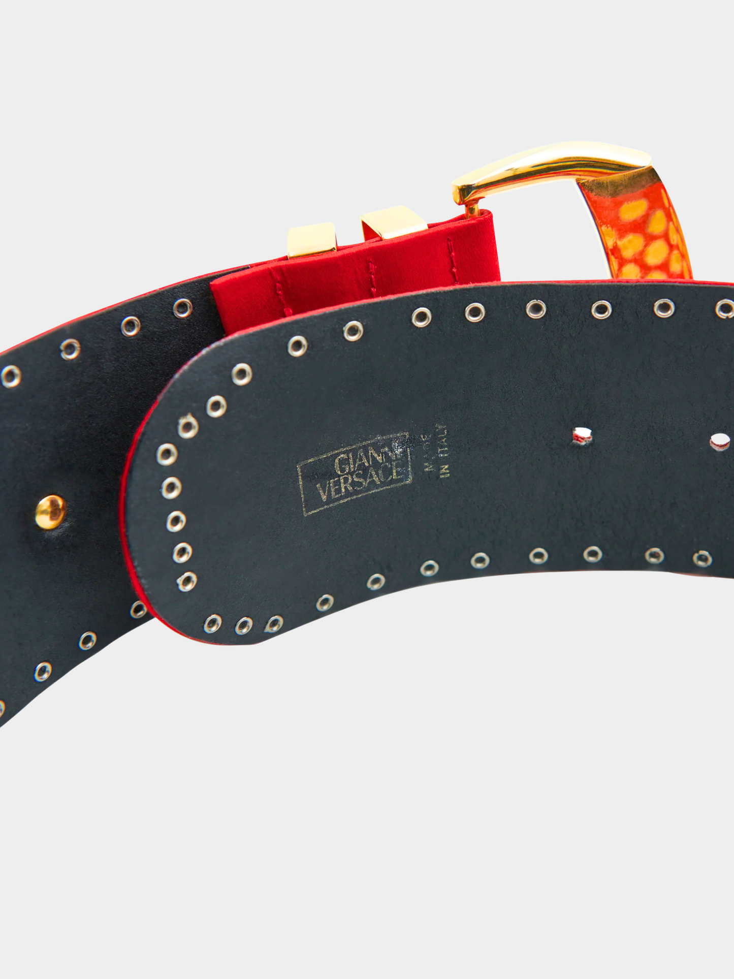 Gianni Versace SS 1993 Red Studded rhinestone belt
