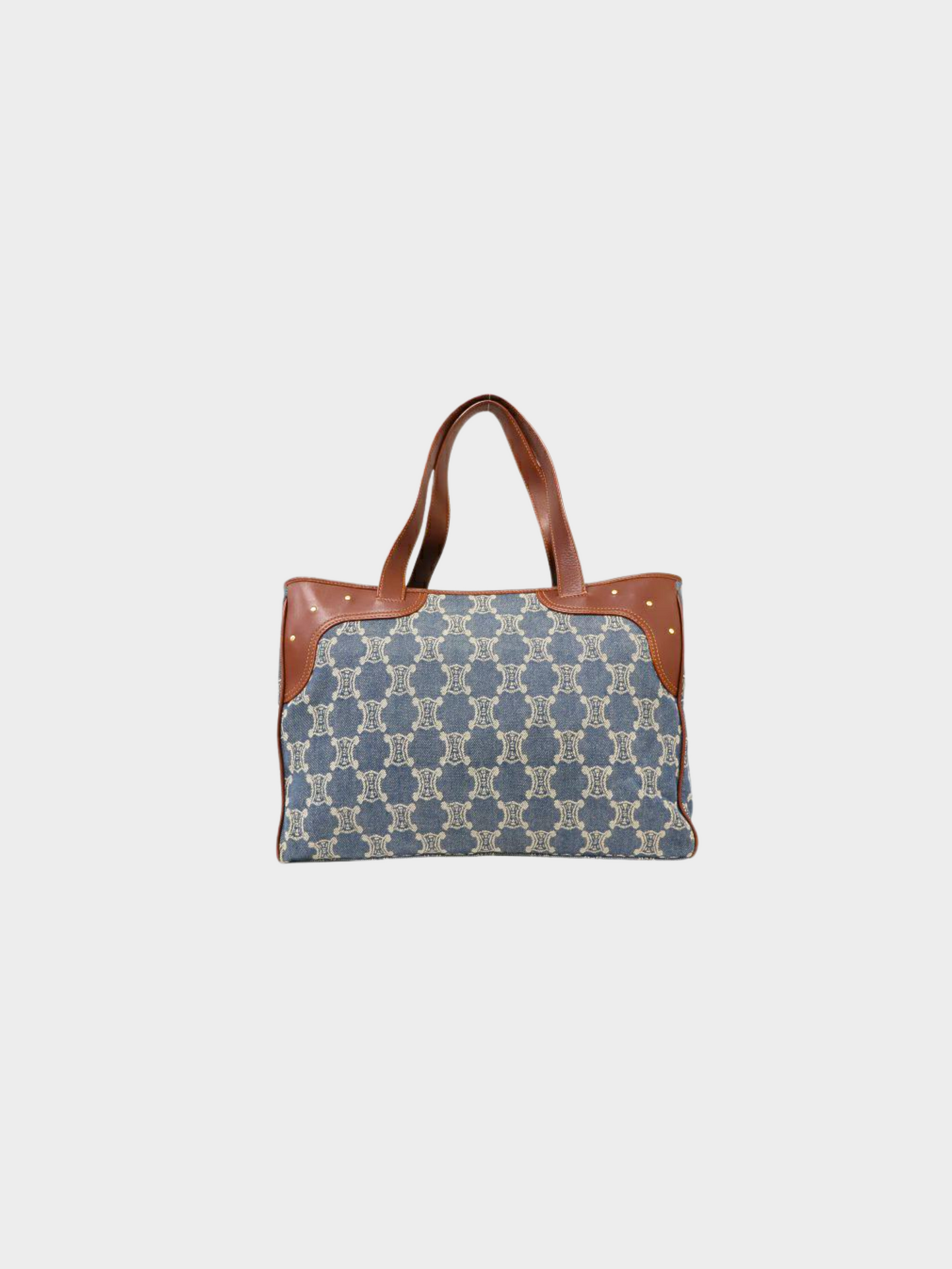 Celine 2000s Blue Denim Monogram Macadam Tote Bag