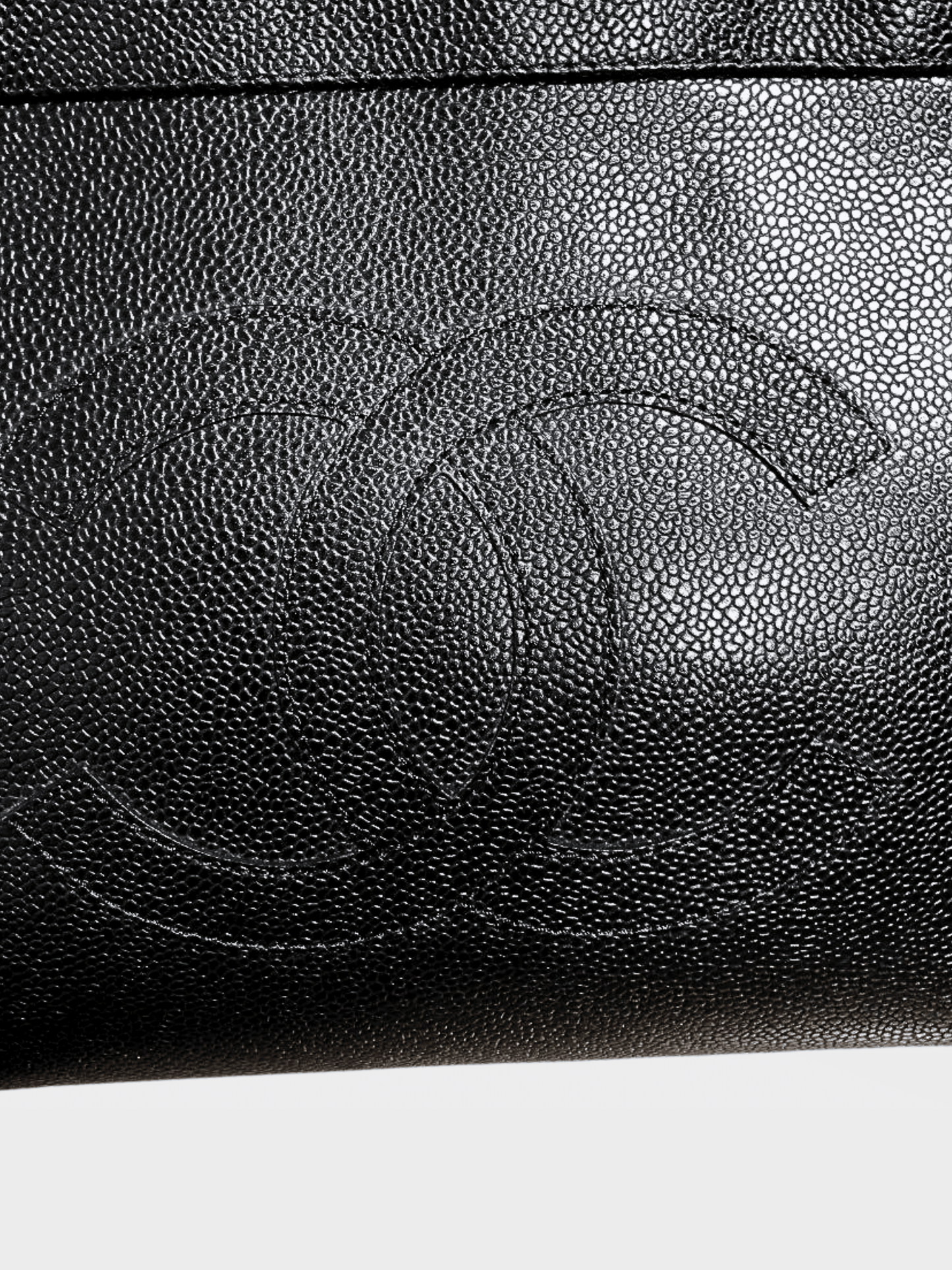 Chanel 2000s Black Caviar Leather Tote Bag