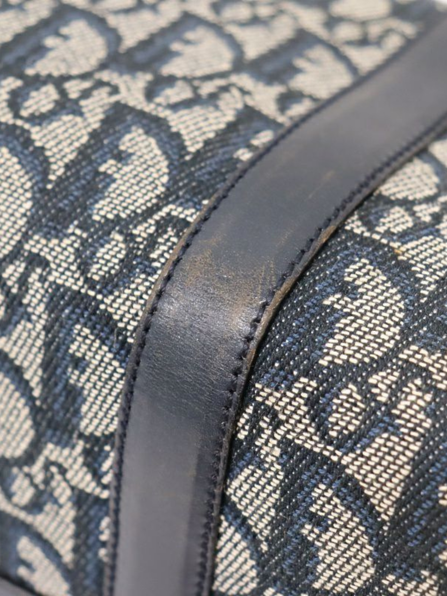 Christian Dior 2000s Navy Trotter Mini Boston Bag