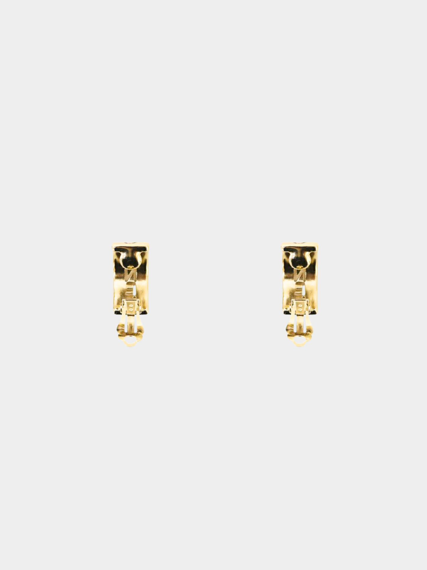 Chanel 2000s Gold Logo Hoop Clip-on Earrings