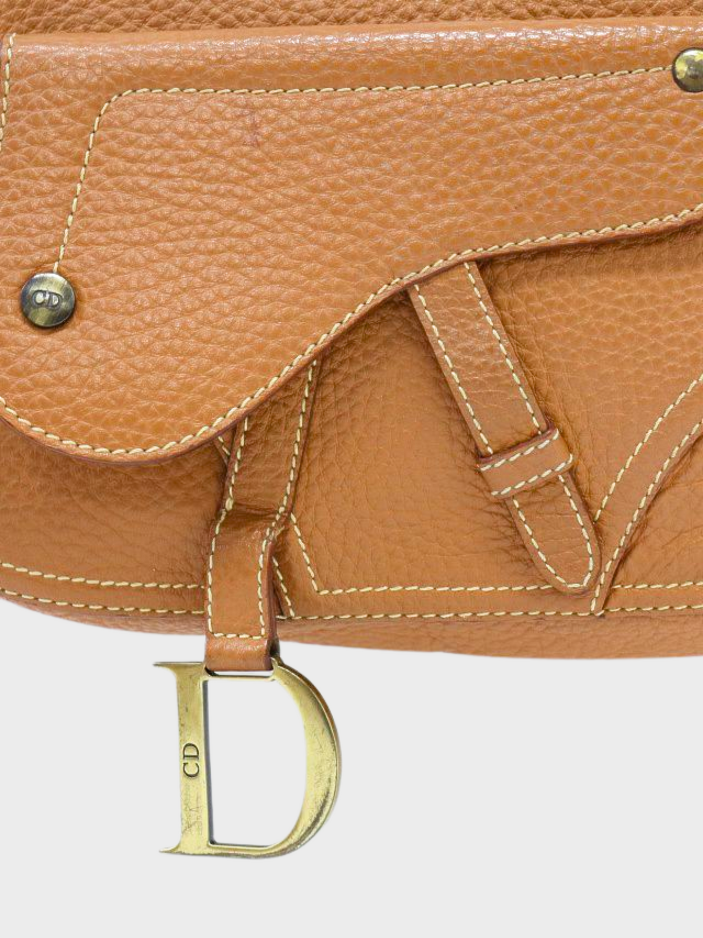 Christian Dior 2002 Brown Double Baudrier Saddle Bag