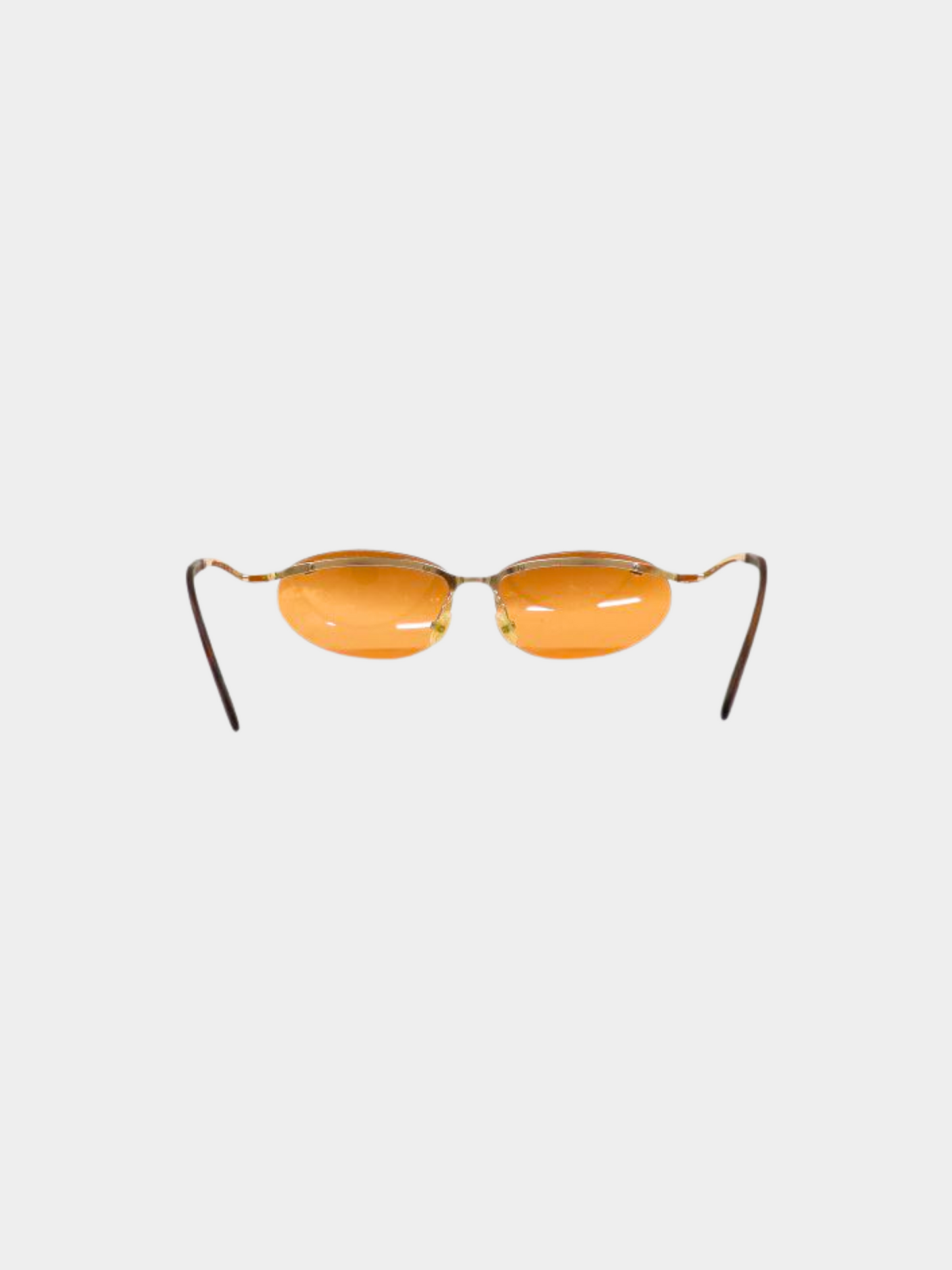Celine 2000s Orange Macadam Rimless Sunglasses