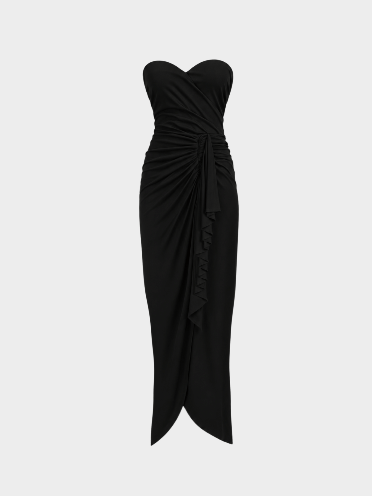 Loris Azzaro 1980s Black Draped Corset Dress