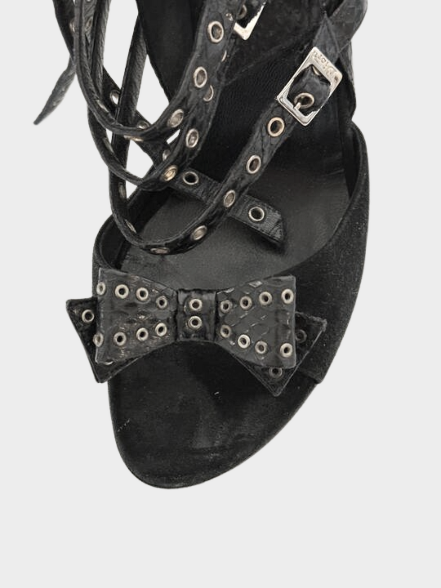 Christian Dior by John Galliano 2003 Black Suede Snakeskin Heels