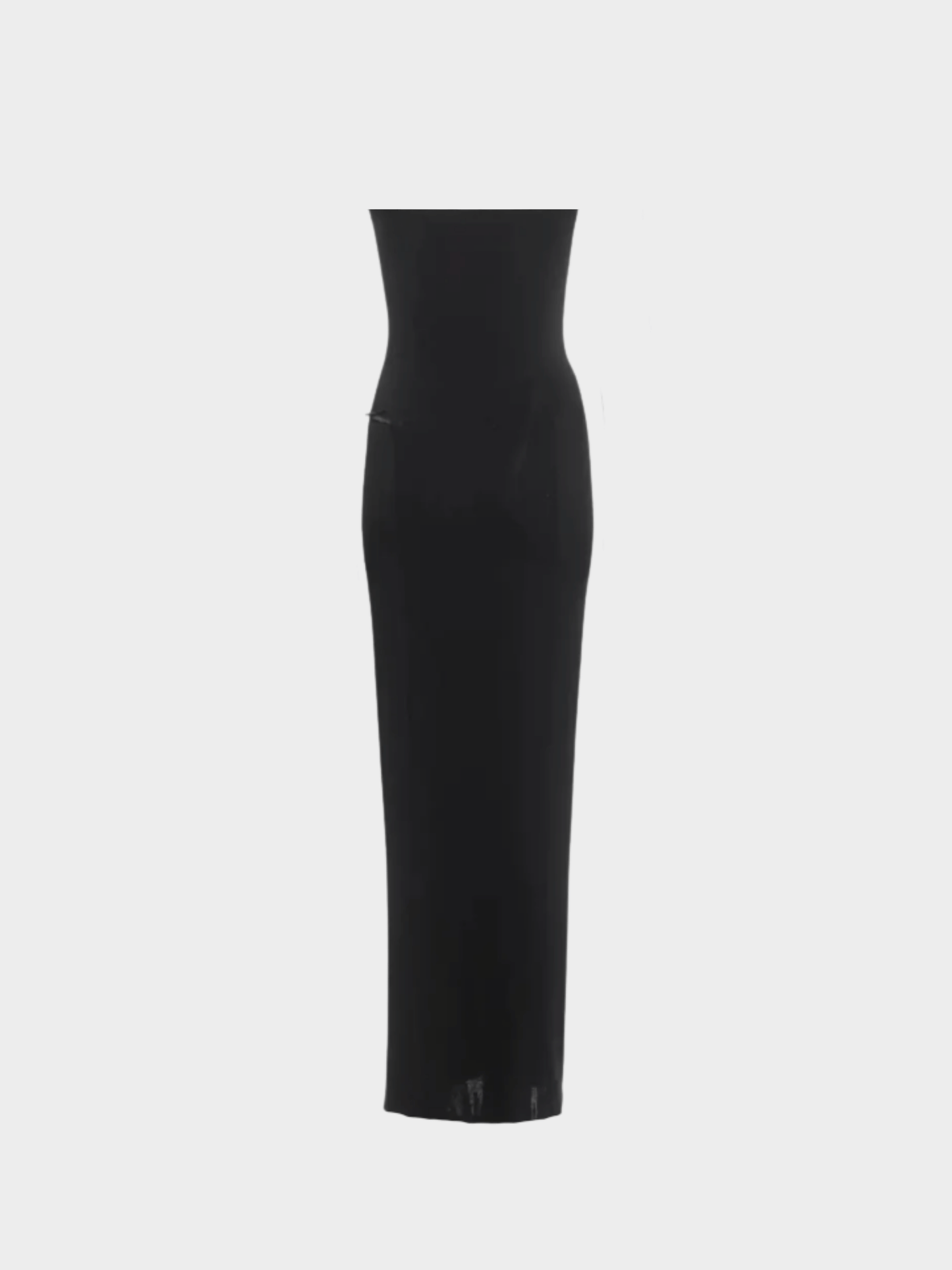 Gucci by Tom Ford 1998 Black Strapless Logo Belt Gown