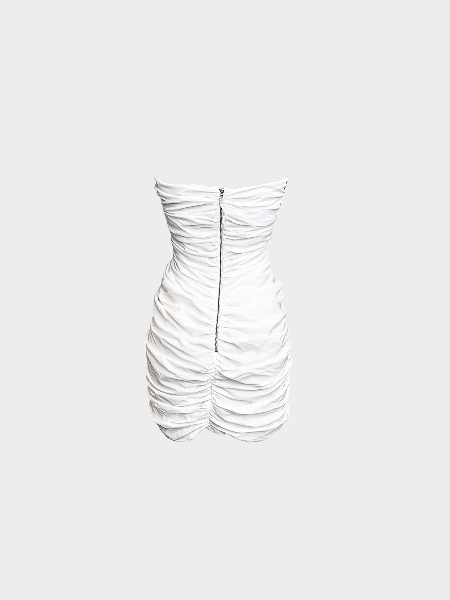 Dolce and Gabbana 2000s White Ruffle Lace Tube Dress