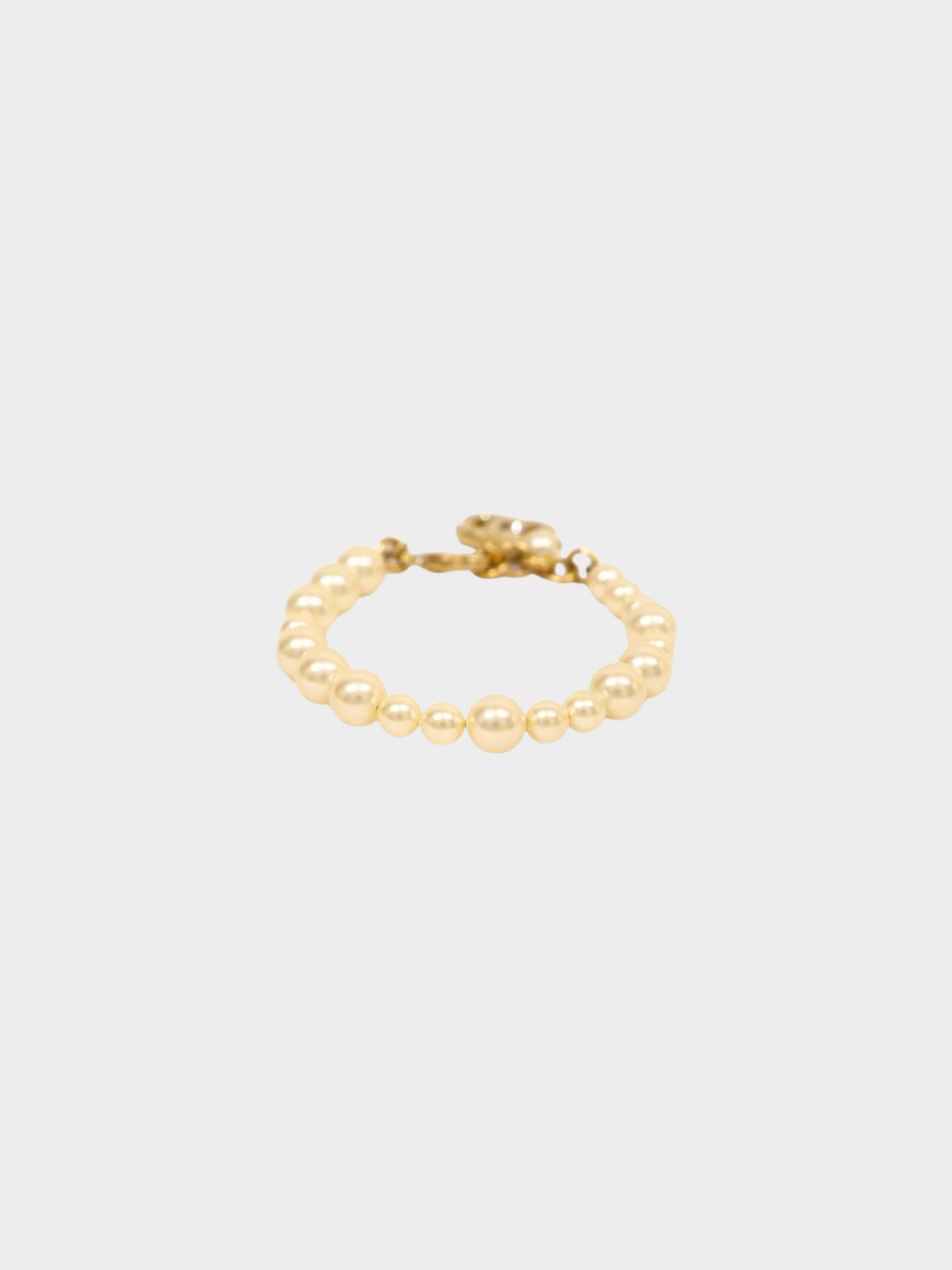 Chanel 2010s CC Gold and Ivory Pearl Bracelet