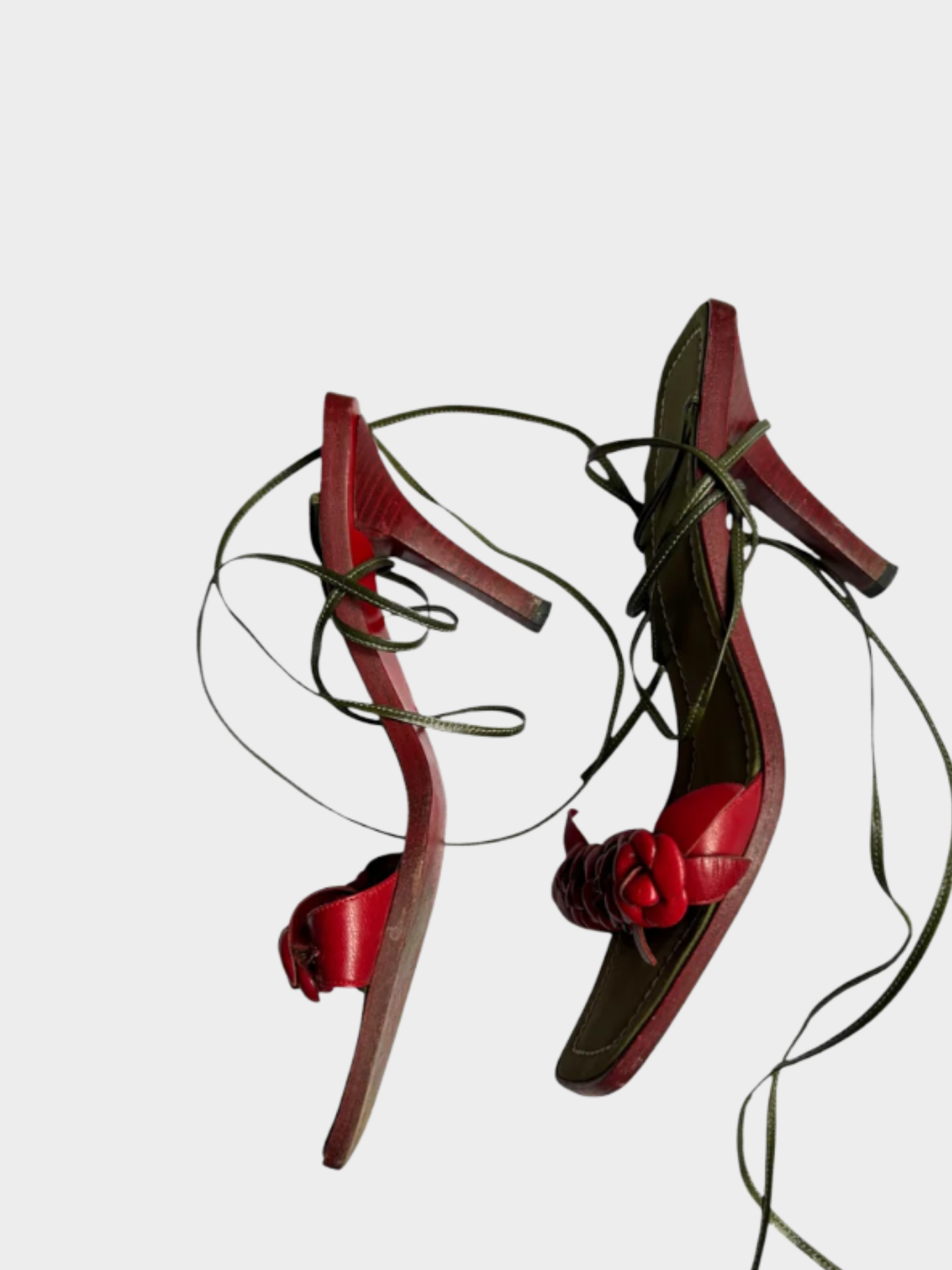 Valentino FW 1999 Rose Ankle Wrap Sandal Heels