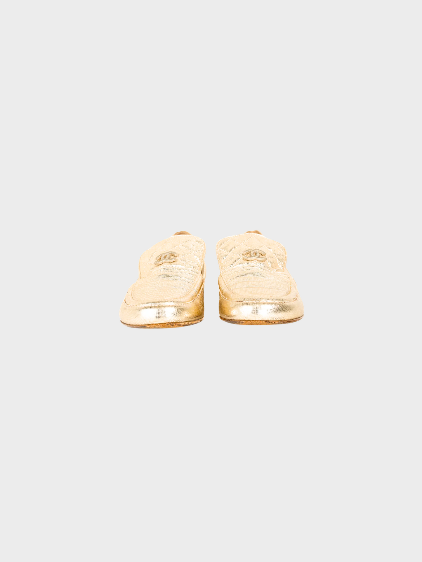 Chanel 2000s Gold CC Loafers