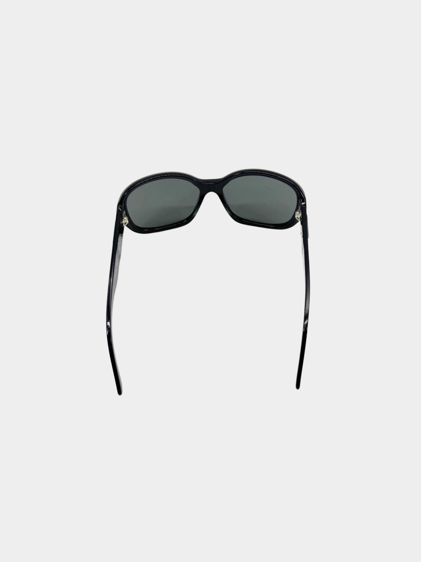 Prada 2010s Black Logo Triangle Sunglasses