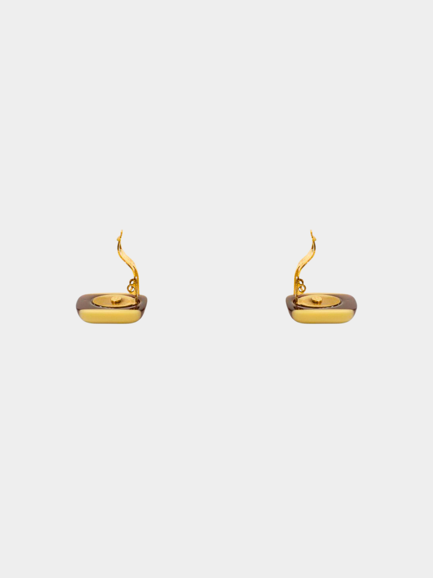 Chanel 2000s Red Square Clip-on Earrings