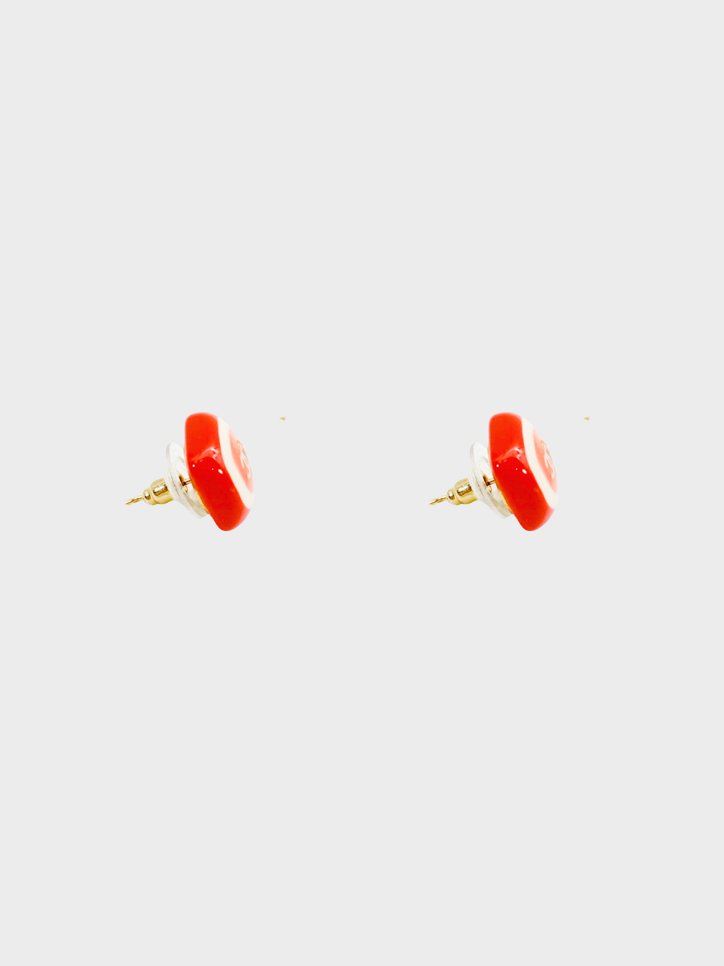 Chanel 2003 Spring Red Square CC Earrings