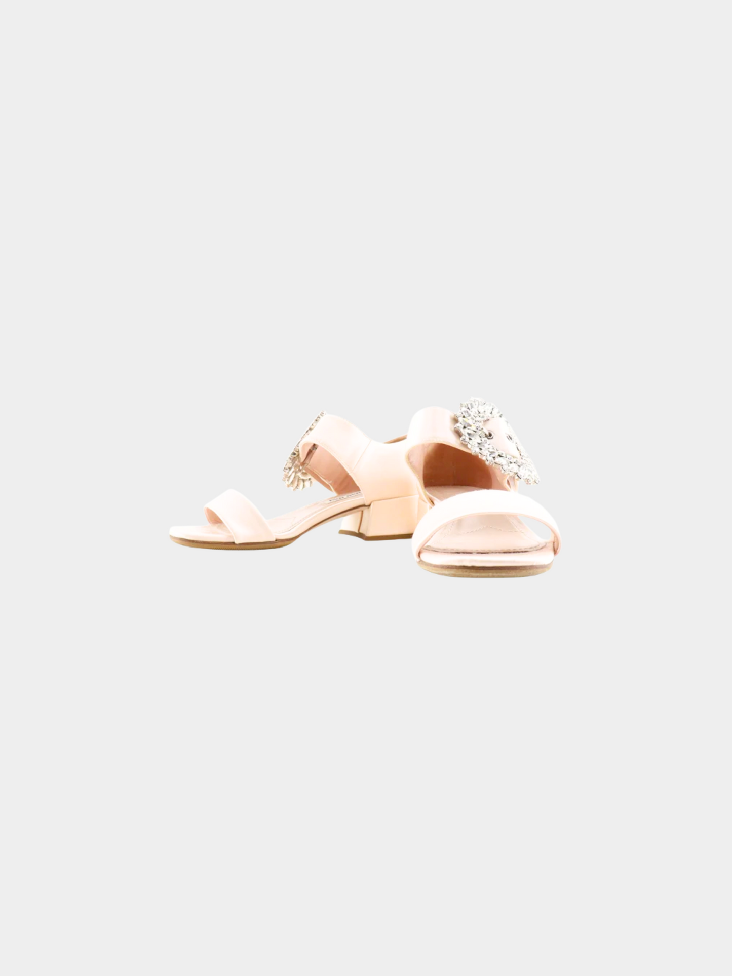 Miu Miu 2010s Pink Satin Bijoux Wedge Sandals