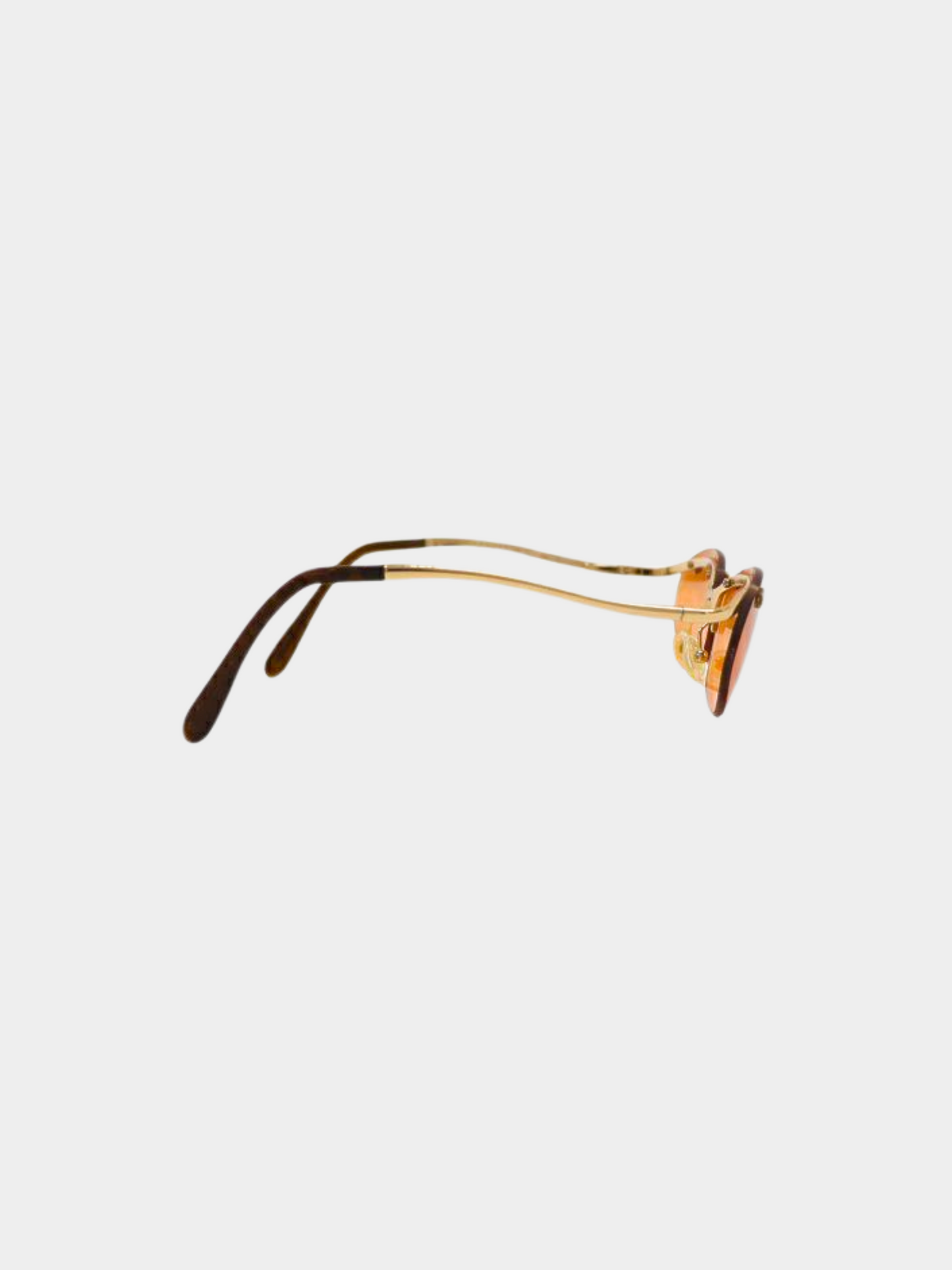 Celine 2000s Orange Macadam Rimless Sunglasses