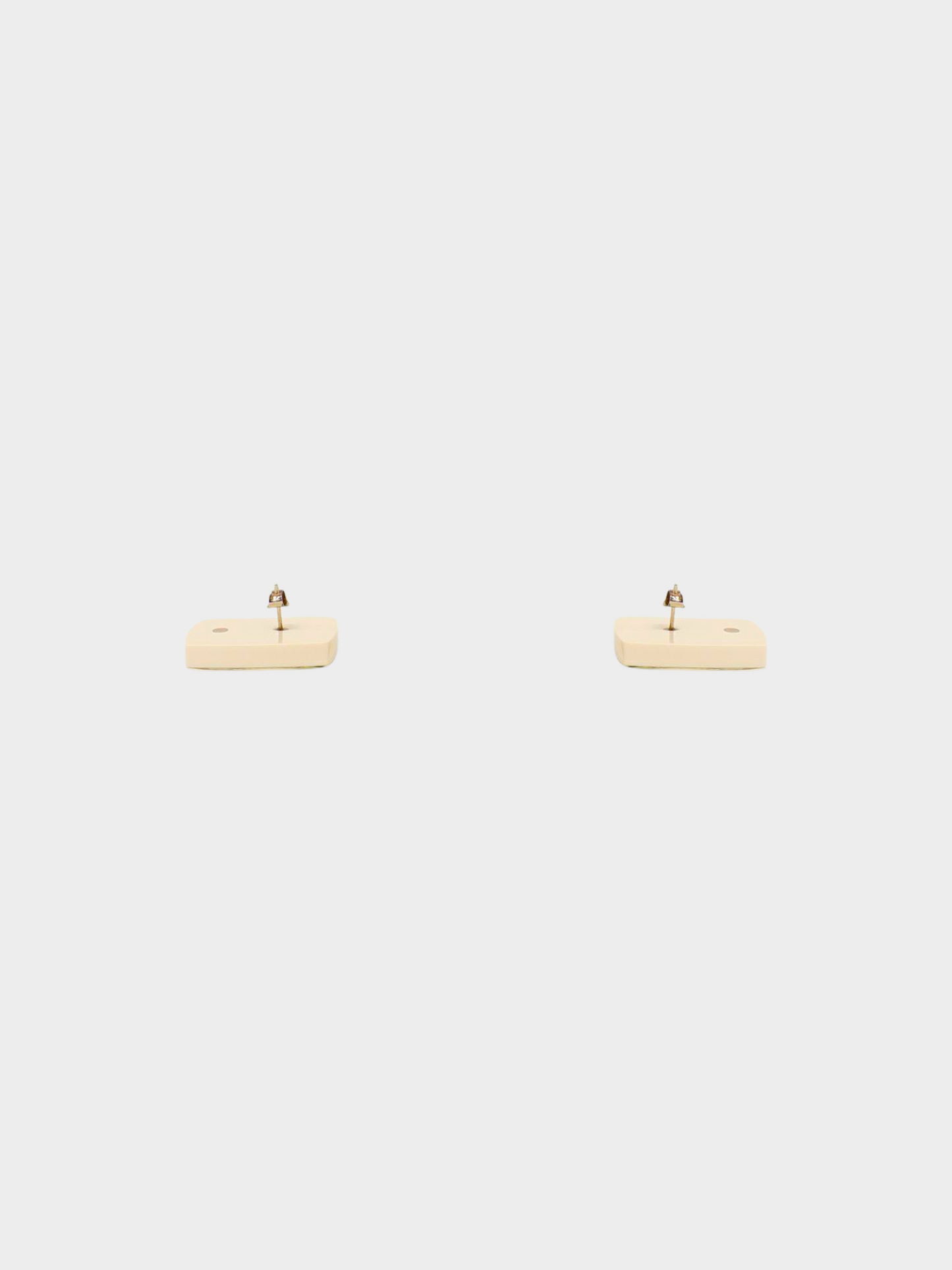 Chanel 2022 White Square CC Stud Earrings