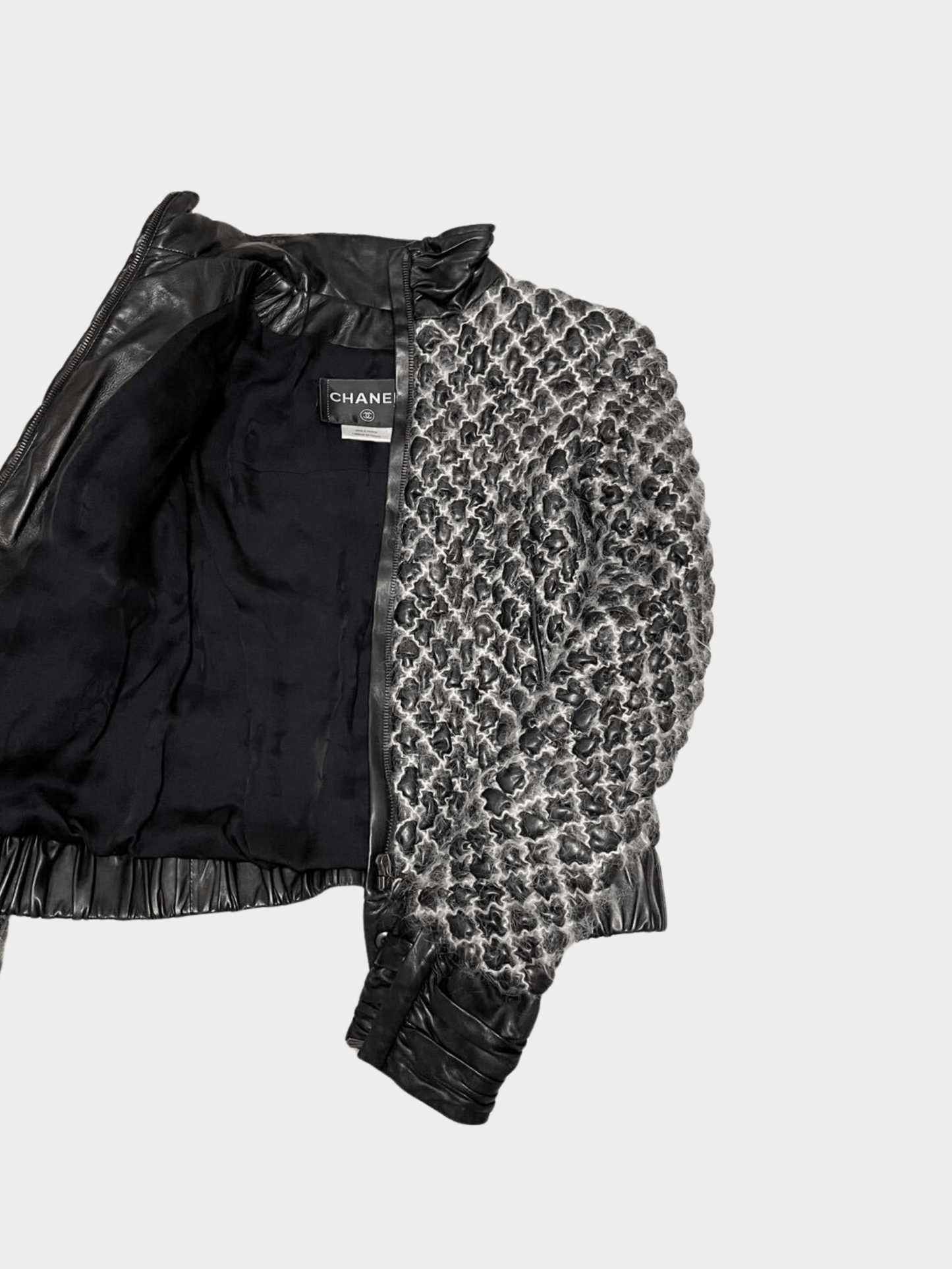 Chanel FW 2015 Black Leather Quilted Jacket
