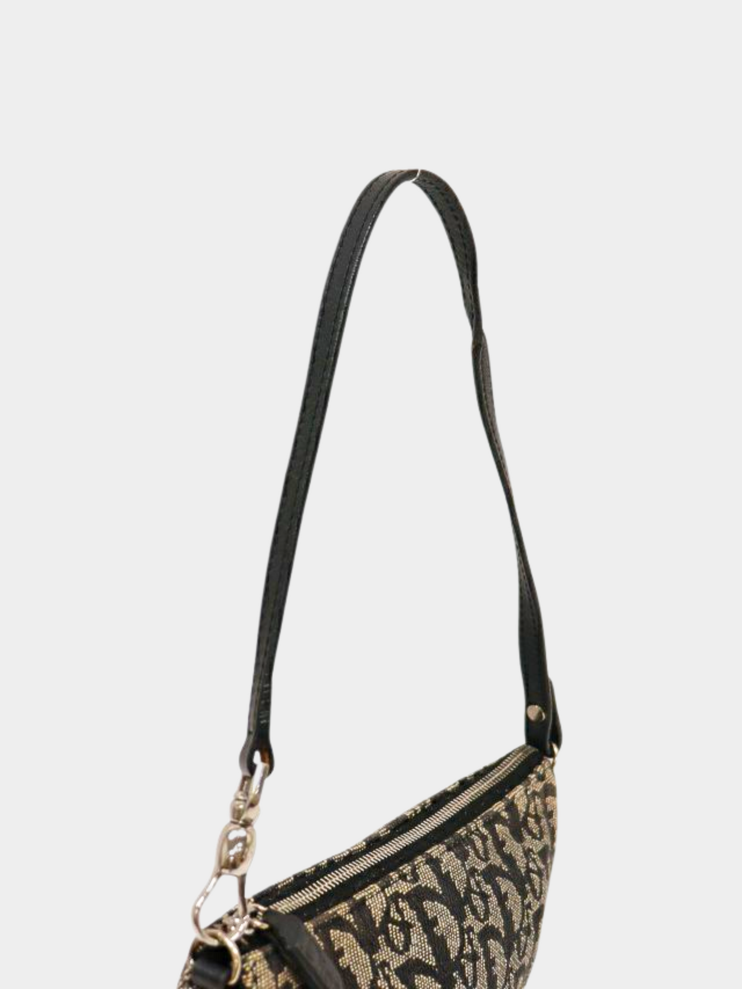 Christian Dior 2000s Navy Trotter Canvas Saddle Bag