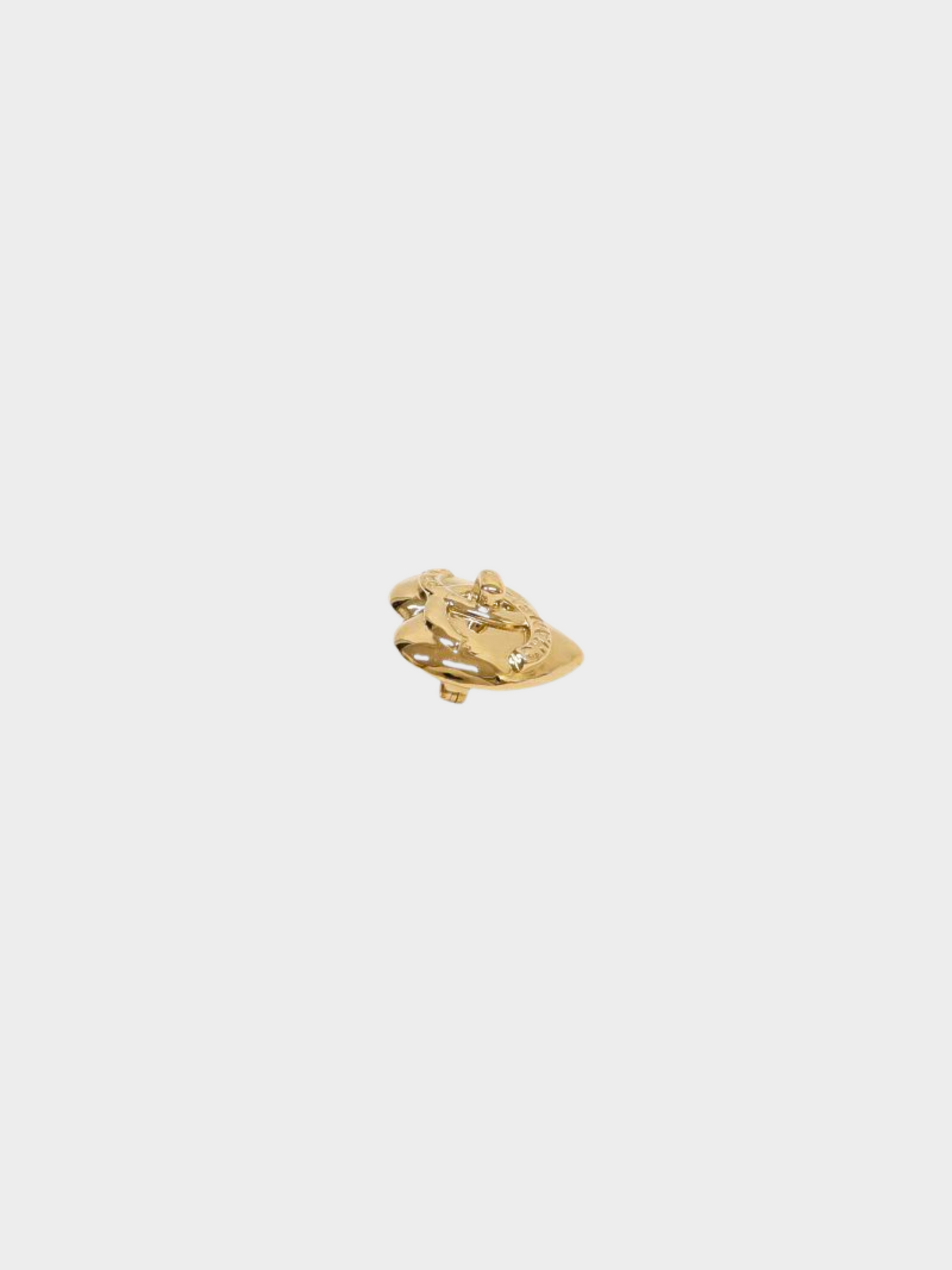 Chanel 1990s Gold CC Heart Brooch