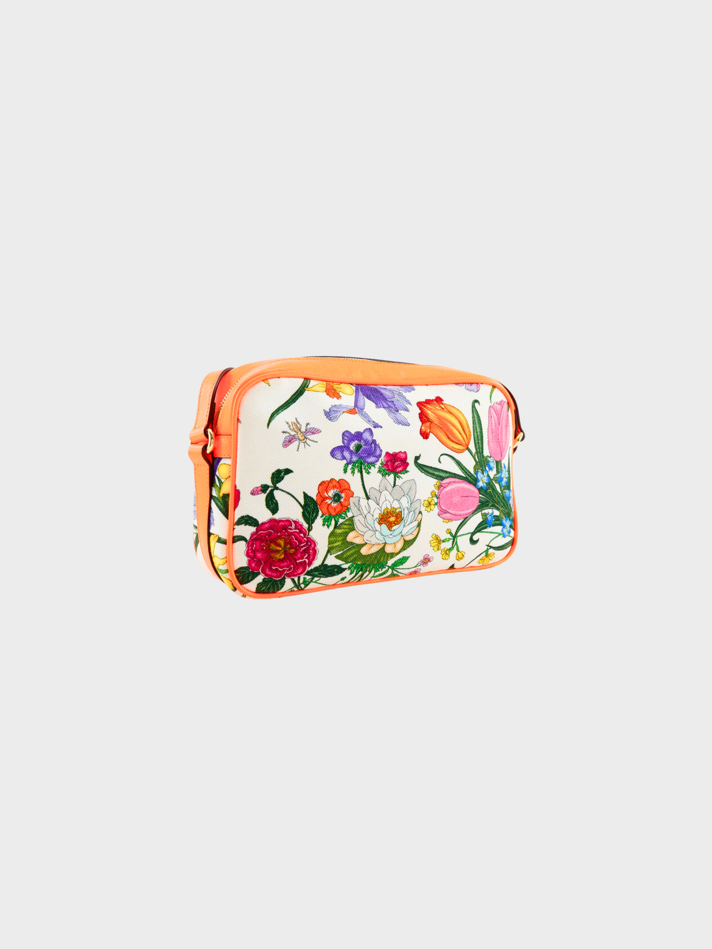 Gucci 2010s Orange GG Flora Shoulder Bag